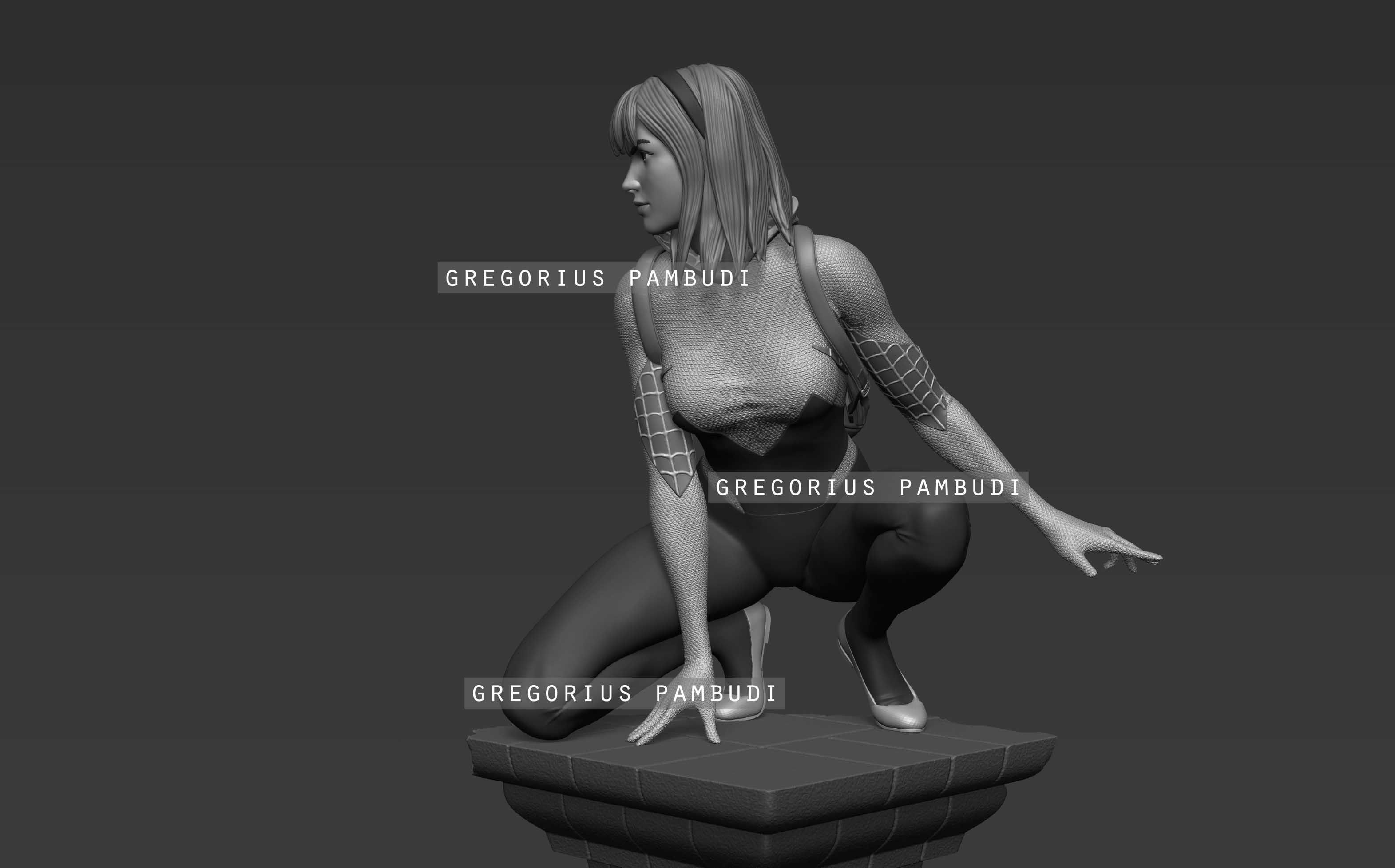 Spider-Gwen Fan Art Statue 3d Printable 3D print model_28