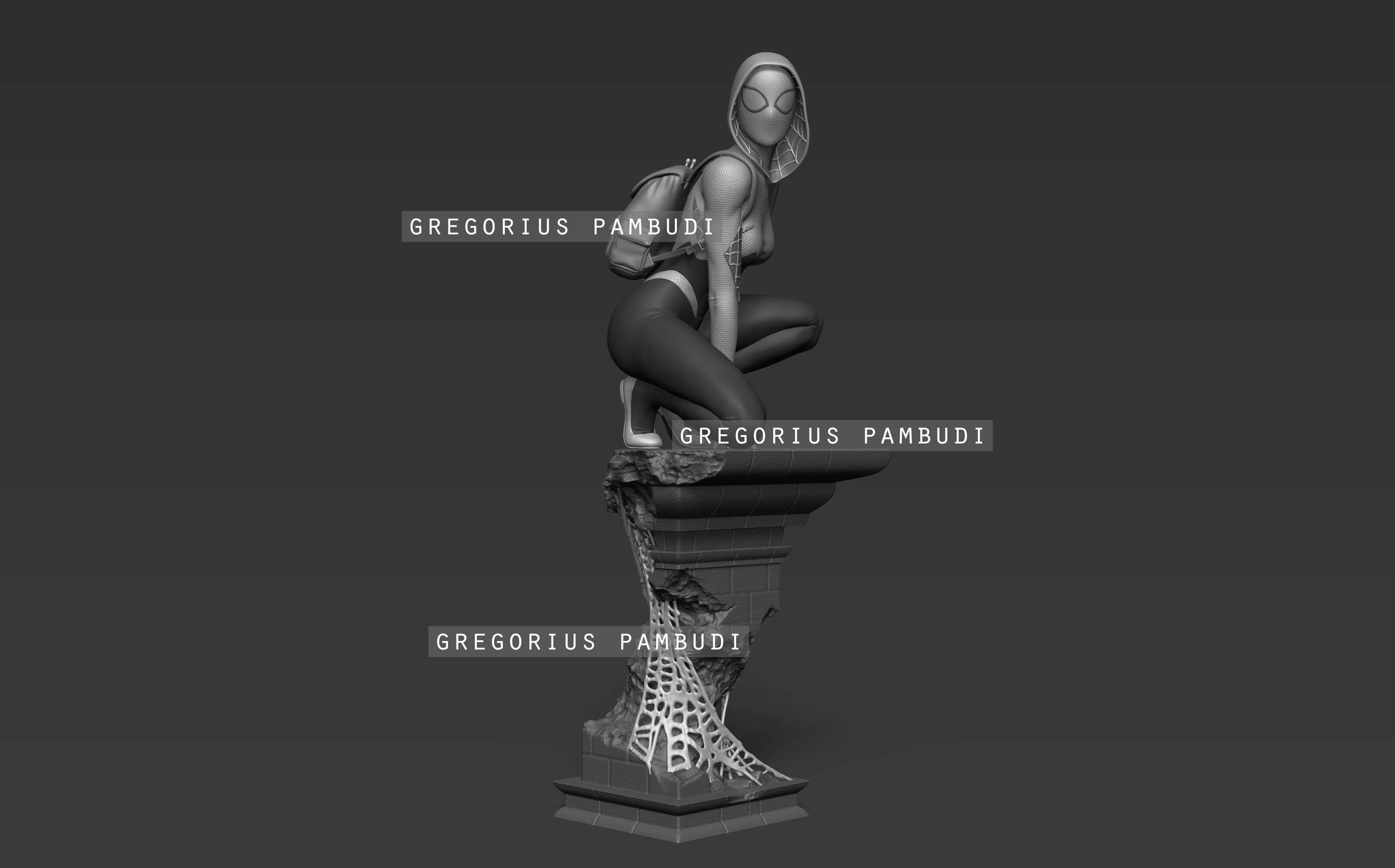 Spider-Gwen Fan Art Statue 3d Printable 3D print model_29
