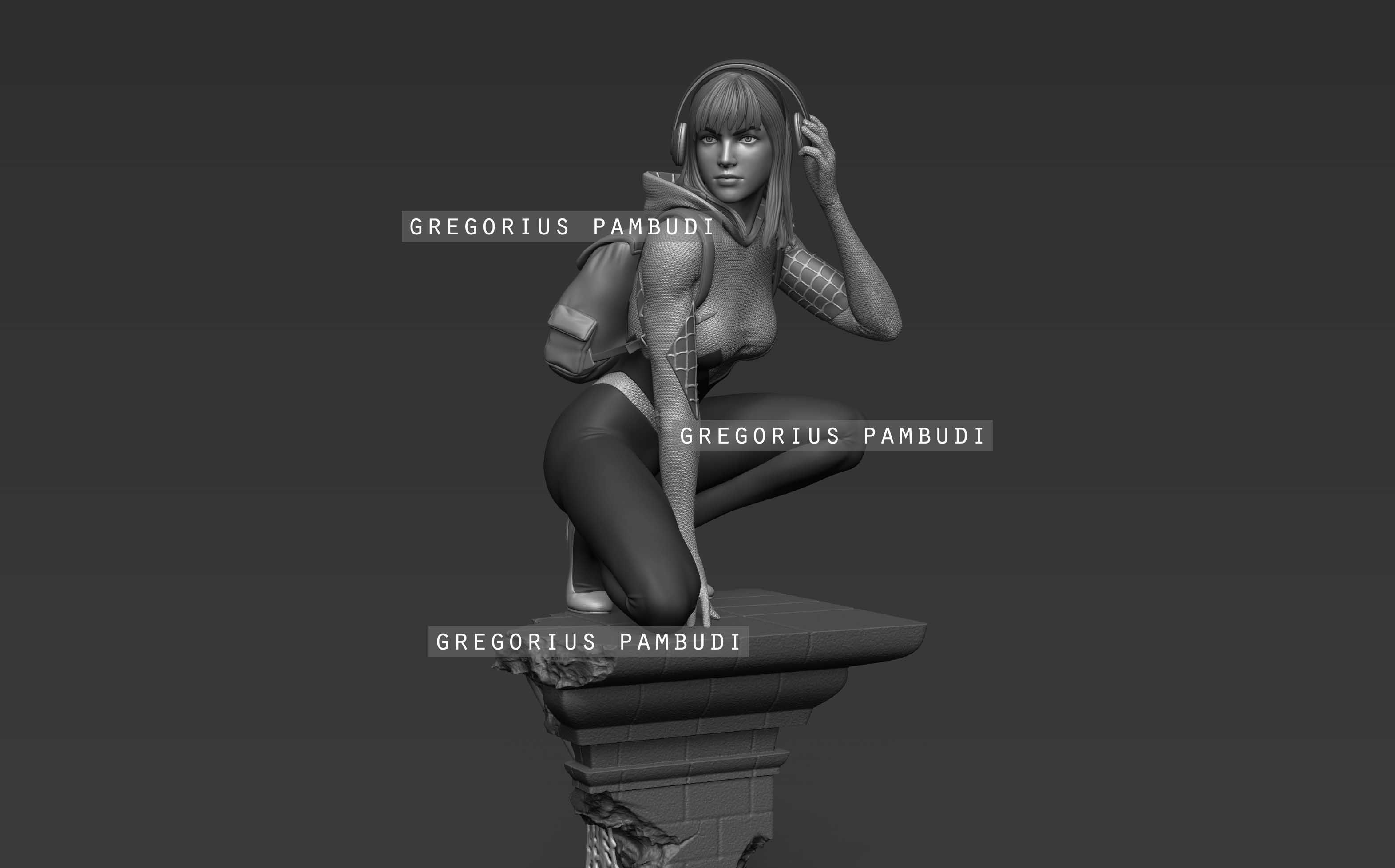 Spider-Gwen Fan Art Statue 3d Printable 3D print model_26