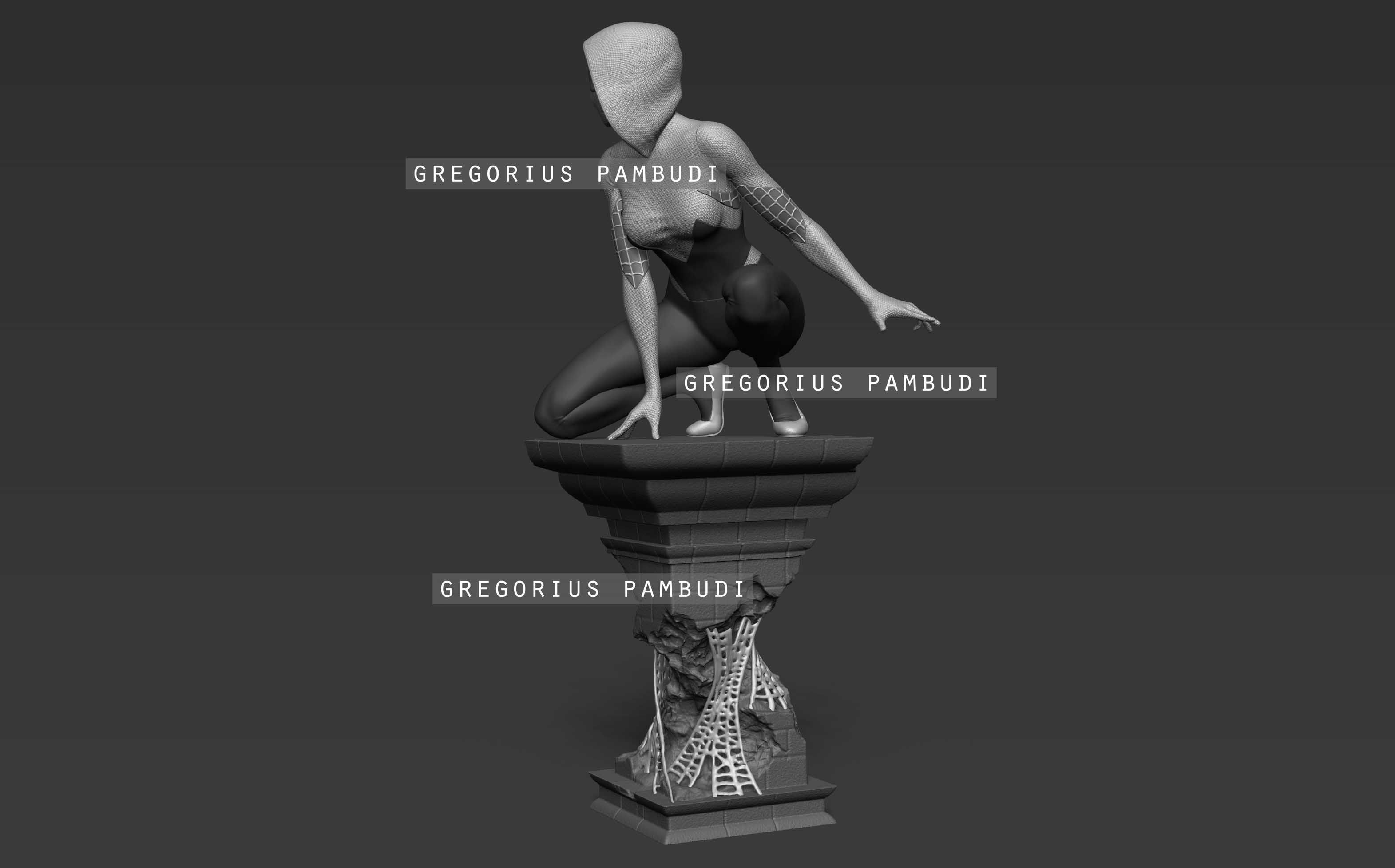 Spider-Gwen Fan Art Statue 3d Printable 3D print model_22