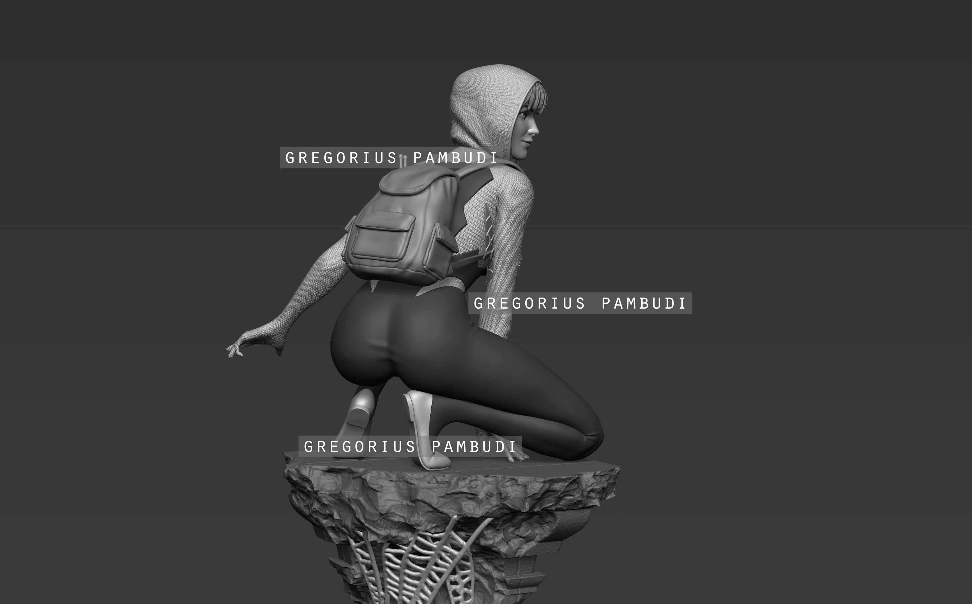 Spider-Gwen Fan Art Statue 3d Printable 3D print model_25