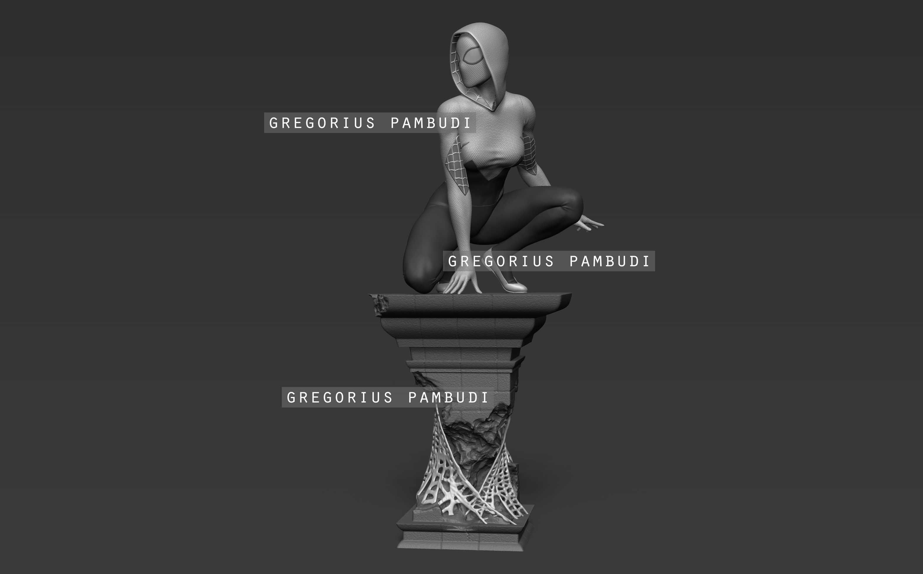 Spider-Gwen Fan Art Statue 3d Printable 3D print model_3