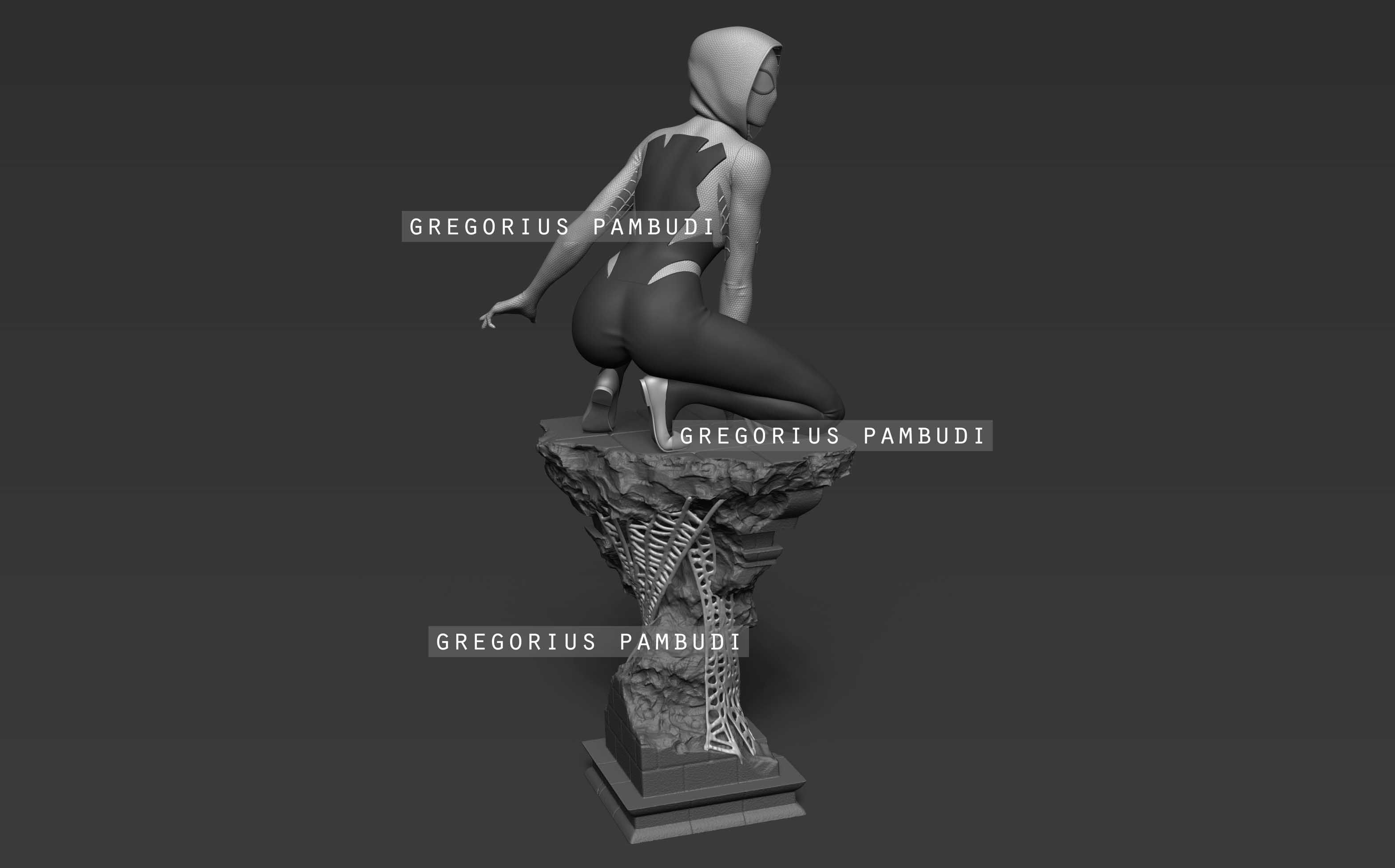 Spider-Gwen Fan Art Statue 3d Printable 3D print model_23