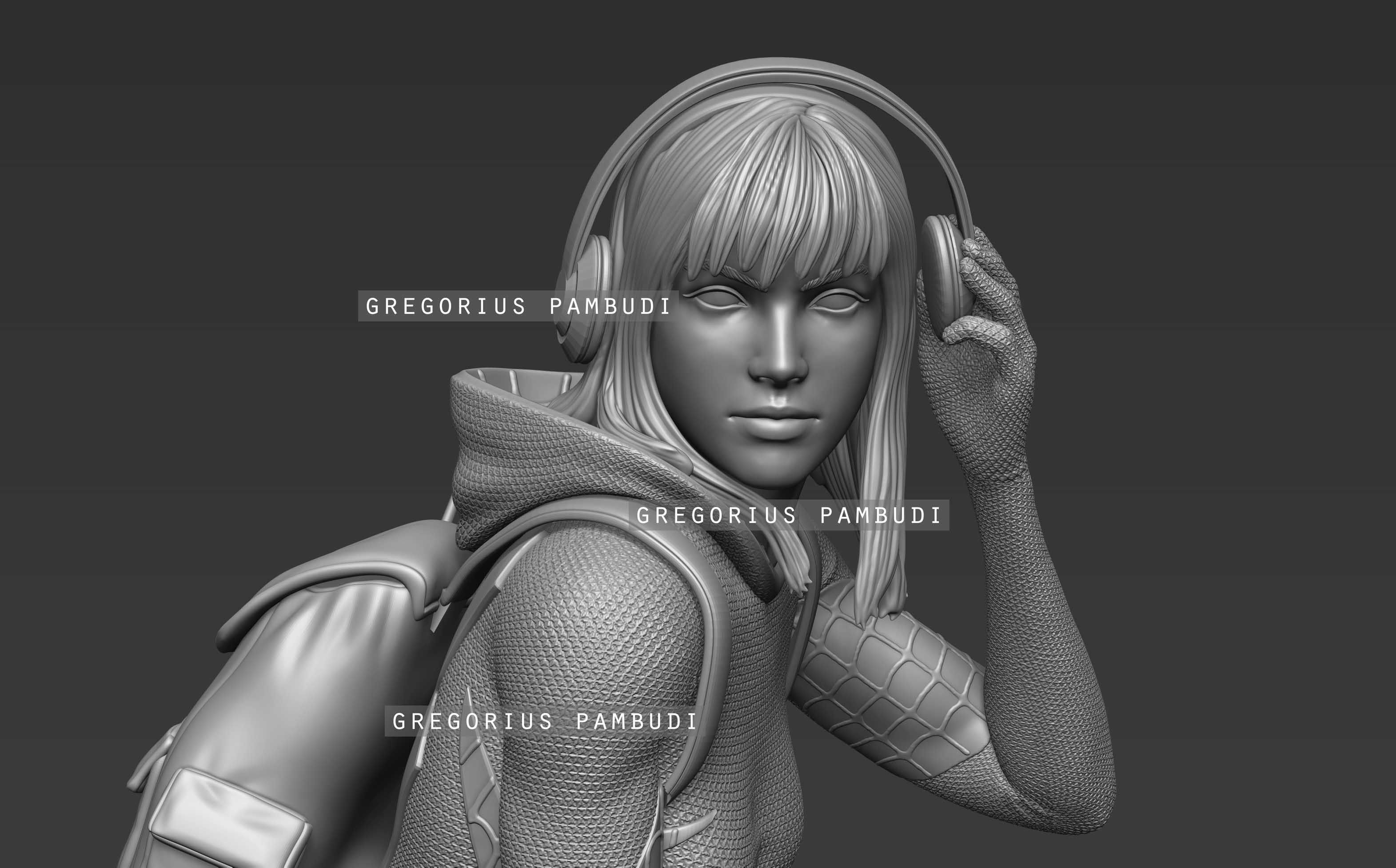 Spider-Gwen Fan Art Statue 3d Printable 3D print model_35