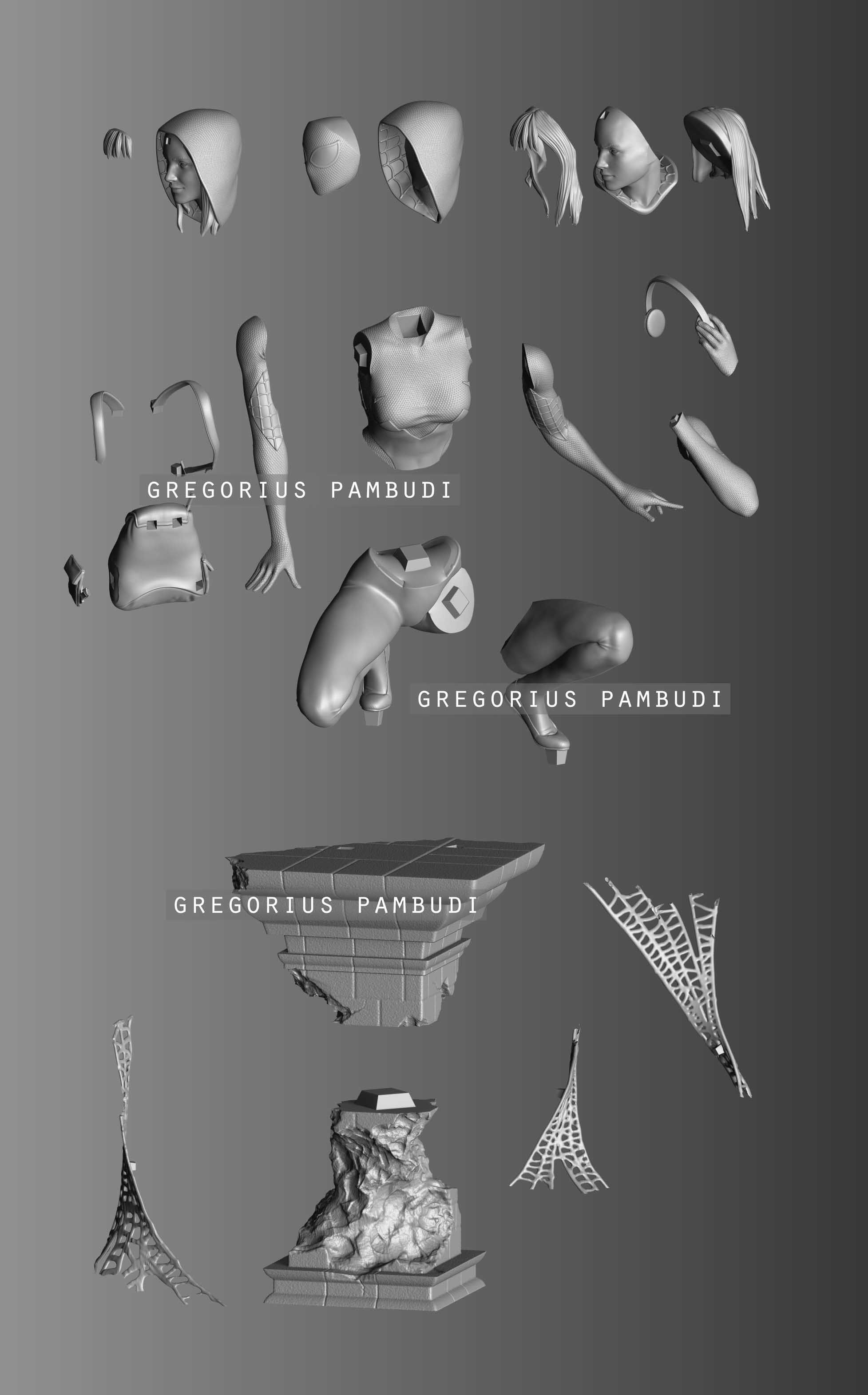 Spider-Gwen Fan Art Statue 3d Printable 3D print model_2