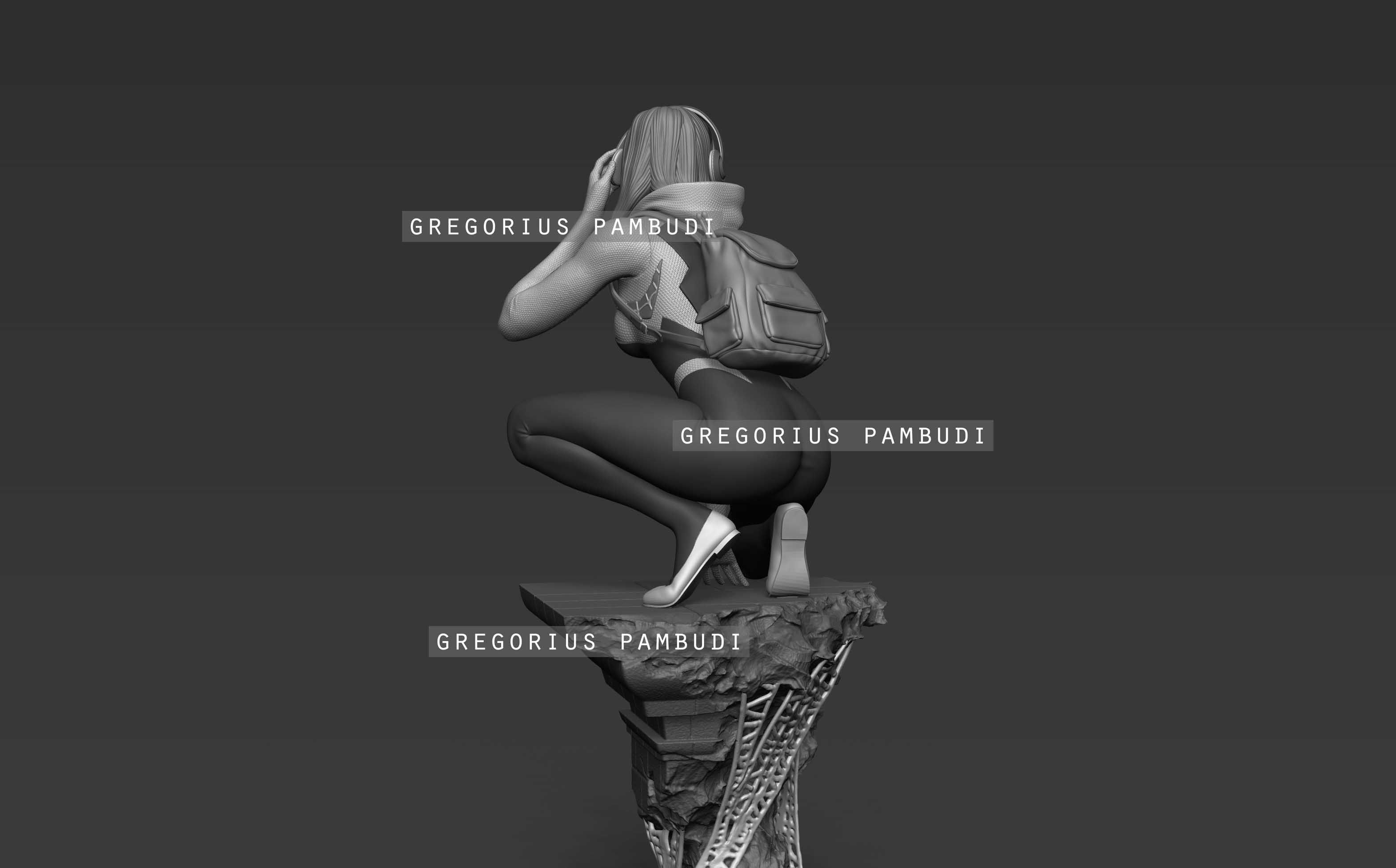 Spider-Gwen Fan Art Statue 3d Printable 3D print model_27