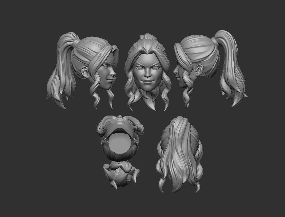 Kate Bishop Animated Style - Headsculpt for Action Figures 3D print model_1