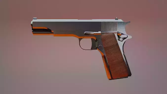 Colt M1911 Pistol Game ready lowpoly