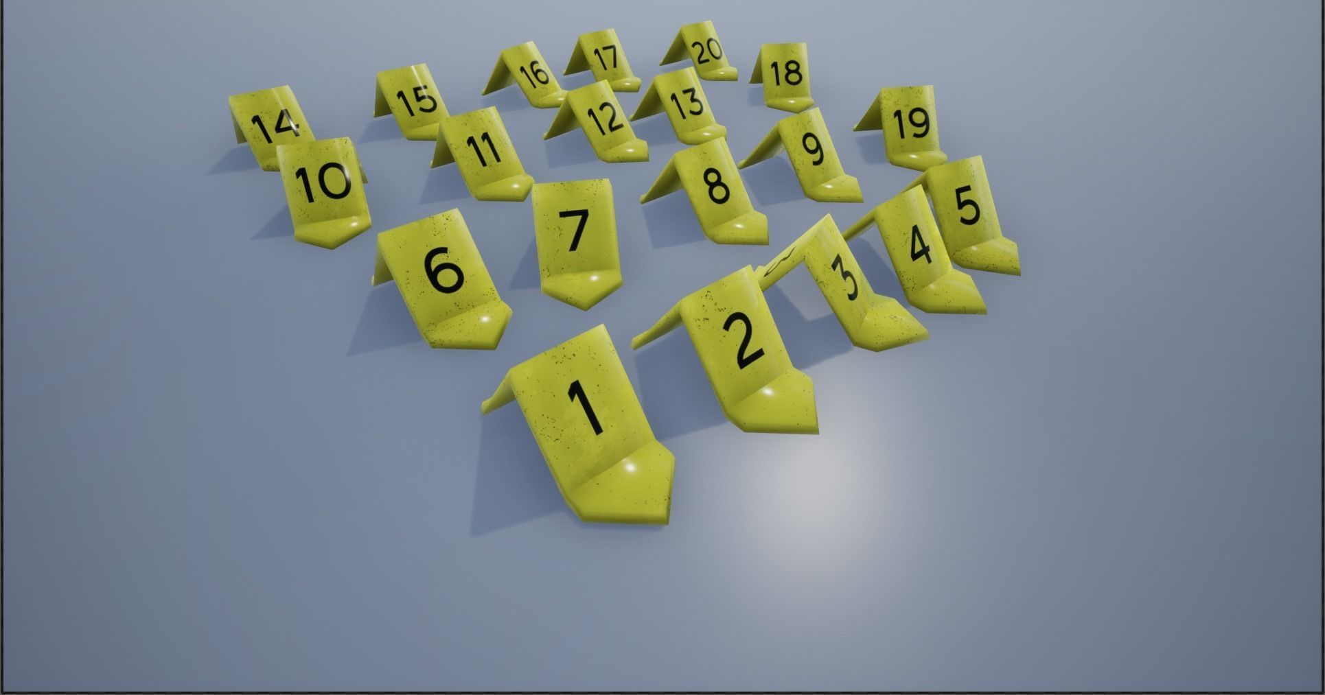 Crime Scene Evidence Number Plastics Low-poly 3D model_18