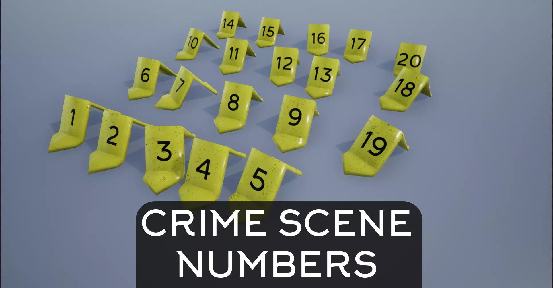 Crime Scene Evidence Number Plastics Low-poly 3D model_0