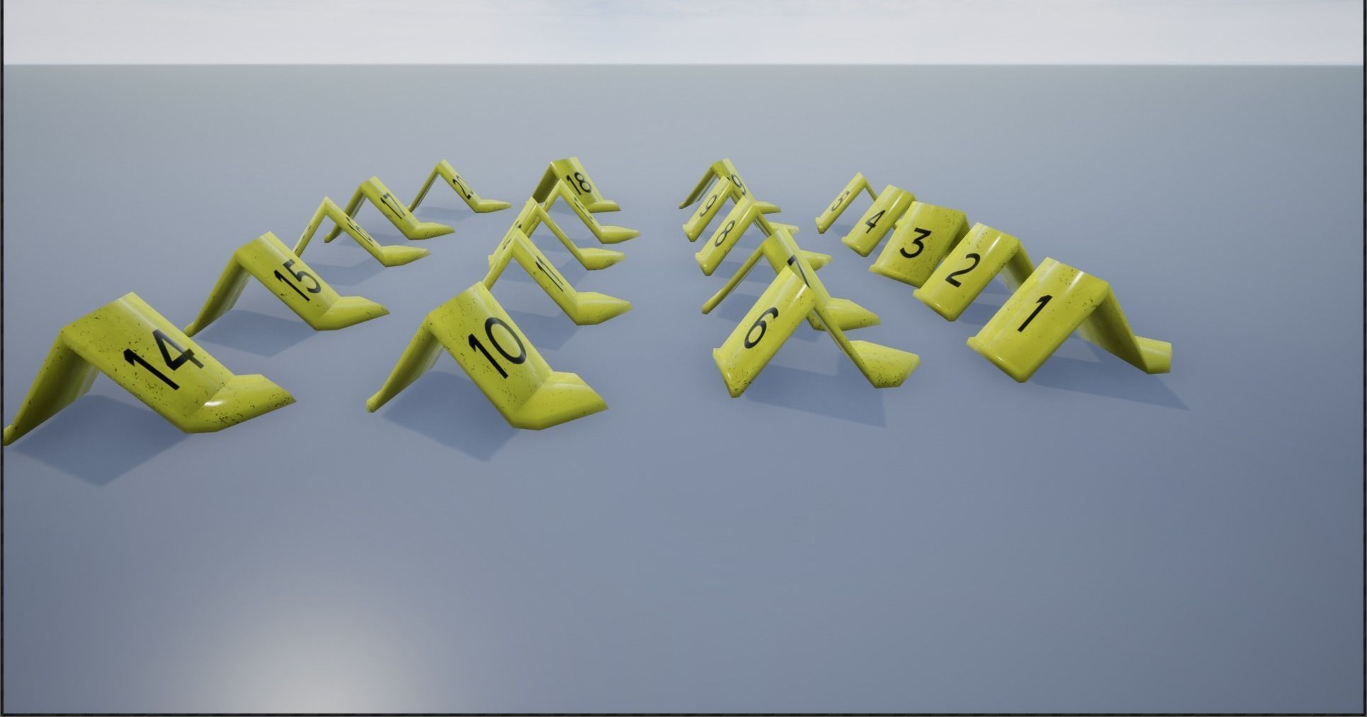 Crime Scene Evidence Number Plastics Low-poly 3D model_4