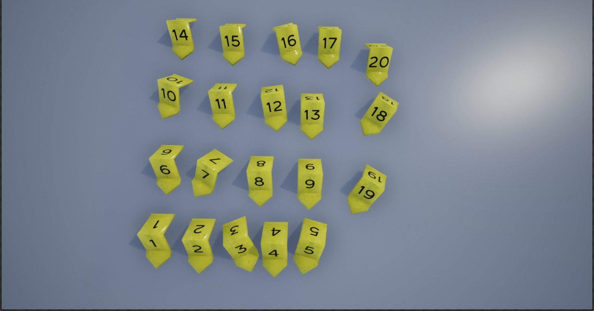 Crime Scene Evidence Number Plastics Low-poly 3D model_12