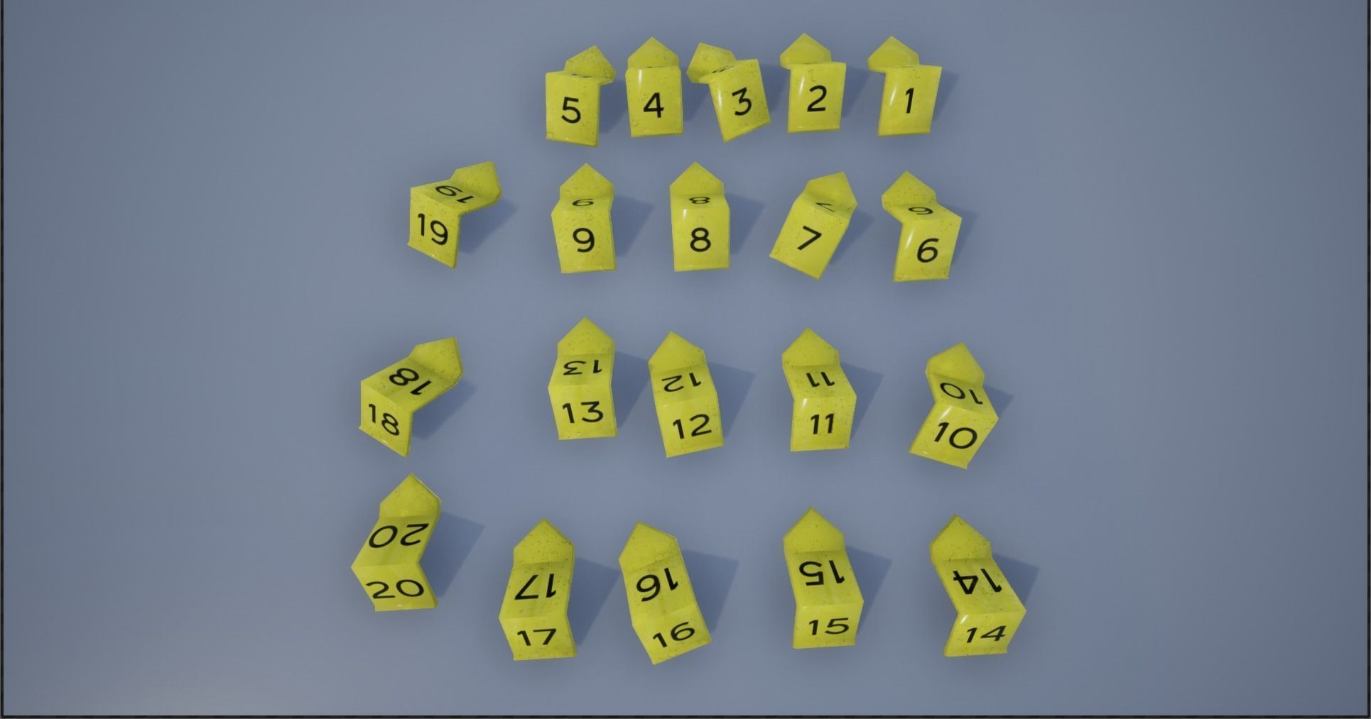 Crime Scene Evidence Number Plastics Low-poly 3D model_14