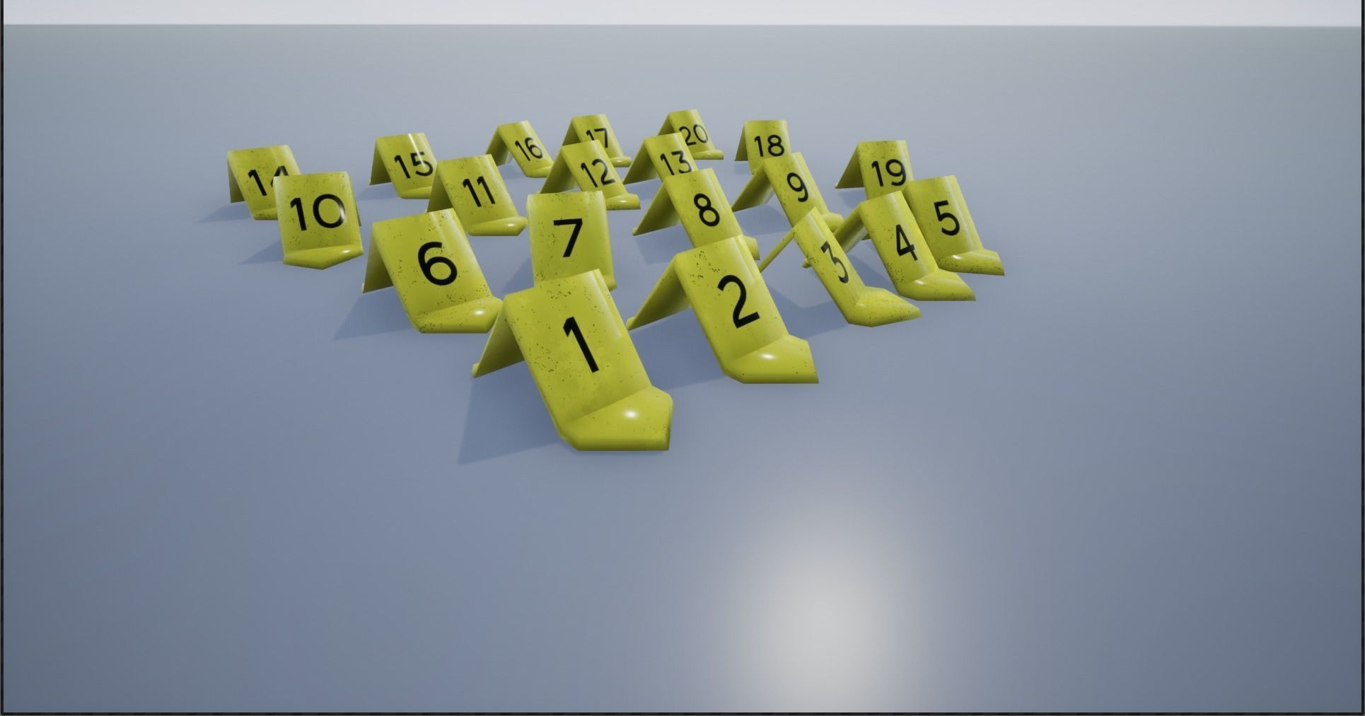 Crime Scene Evidence Number Plastics Low-poly 3D model_2