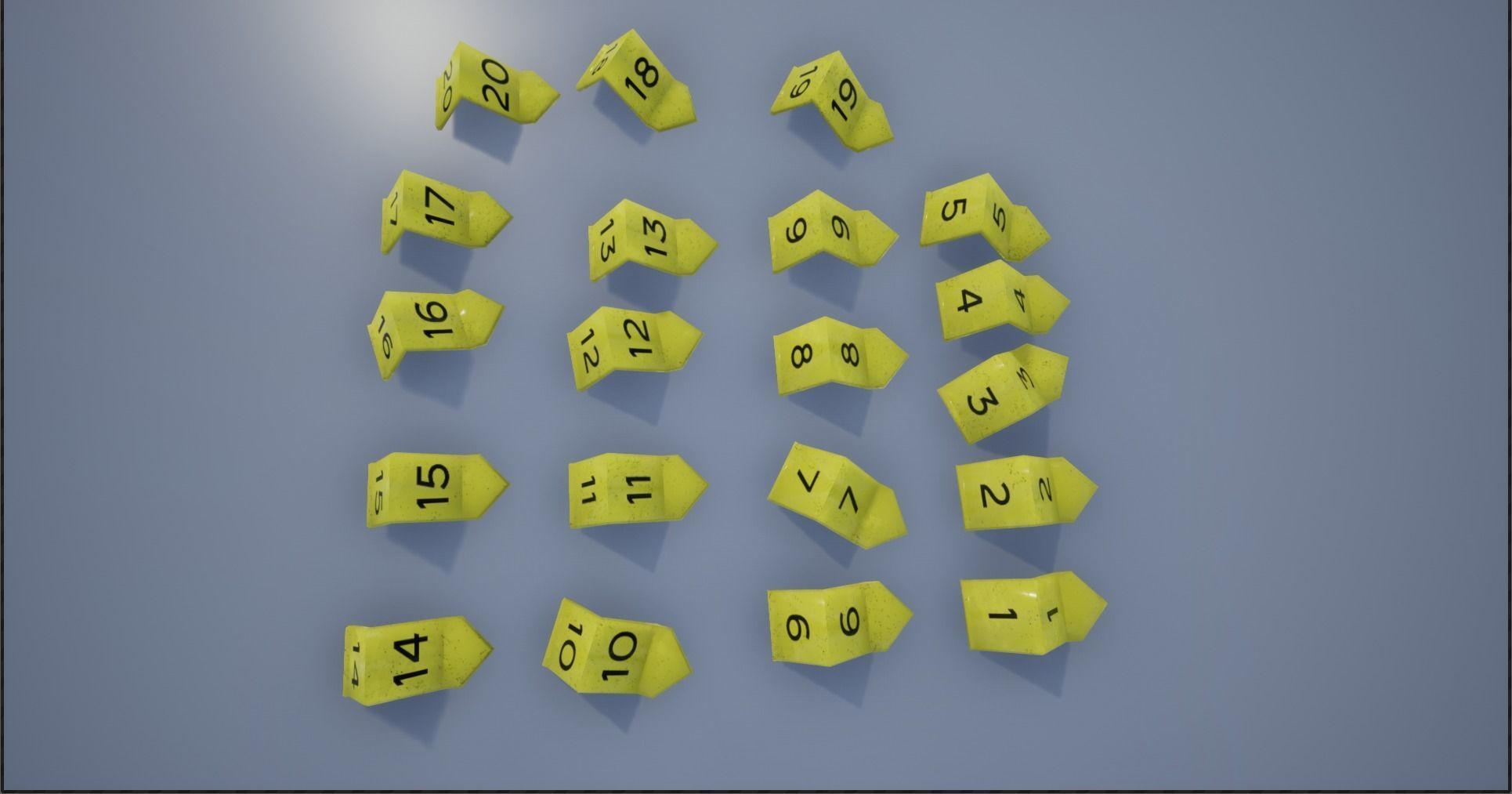 Crime Scene Evidence Number Plastics Low-poly 3D model_13