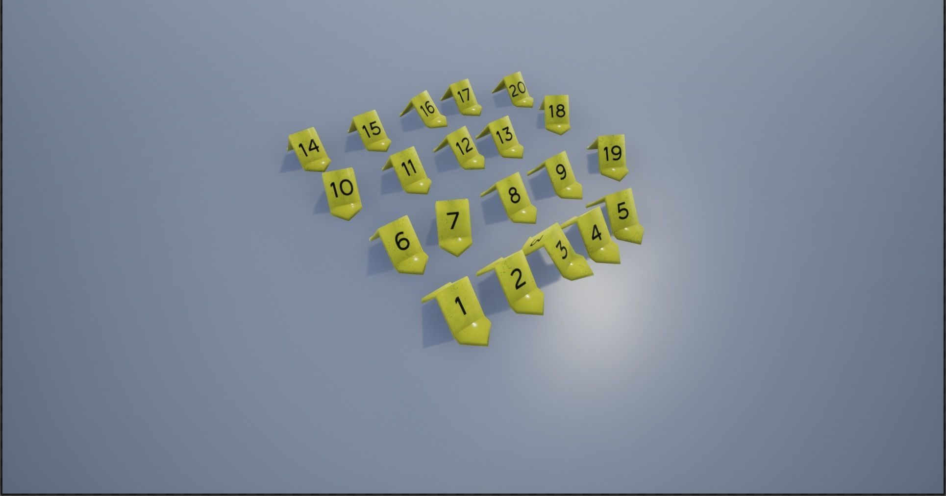 Crime Scene Evidence Number Plastics Low-poly 3D model_15