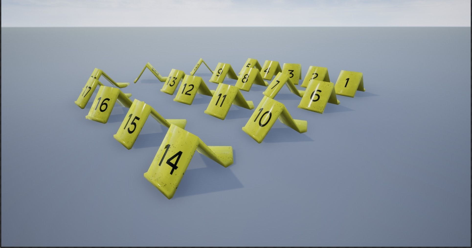 Crime Scene Evidence Number Plastics Low-poly 3D model_5
