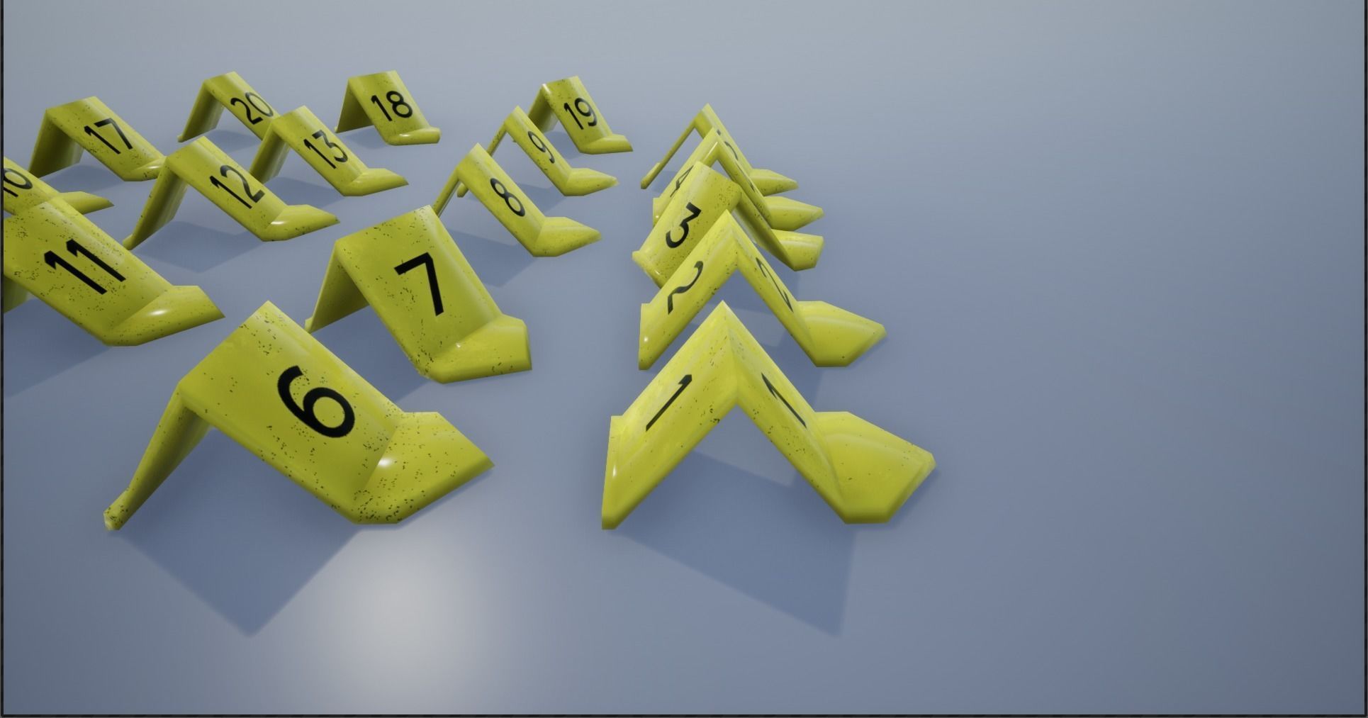 Crime Scene Evidence Number Plastics Low-poly 3D model_19