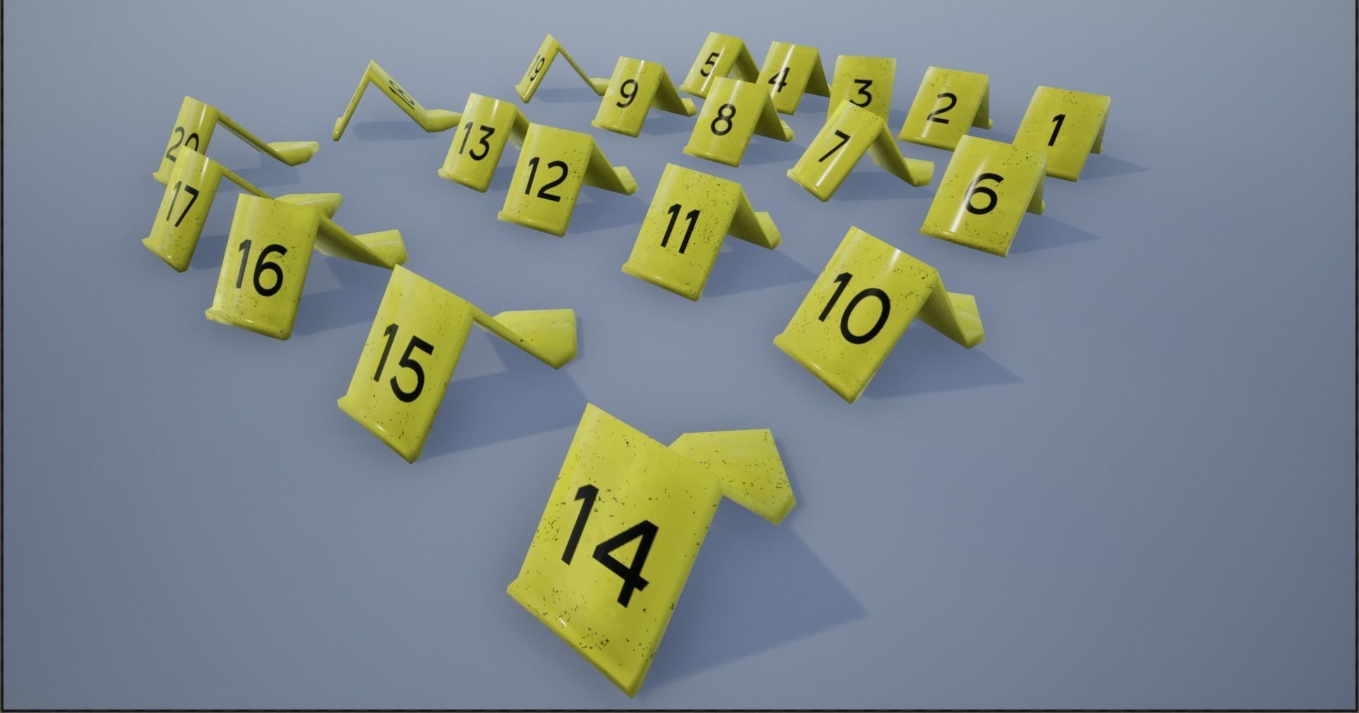 Crime Scene Evidence Number Plastics Low-poly 3D model_21