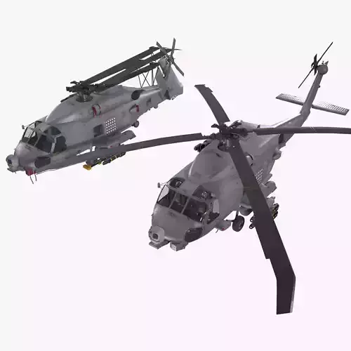 Sikorsky MH-60R Sea Hawk Complex Animation Low-poly 3D model