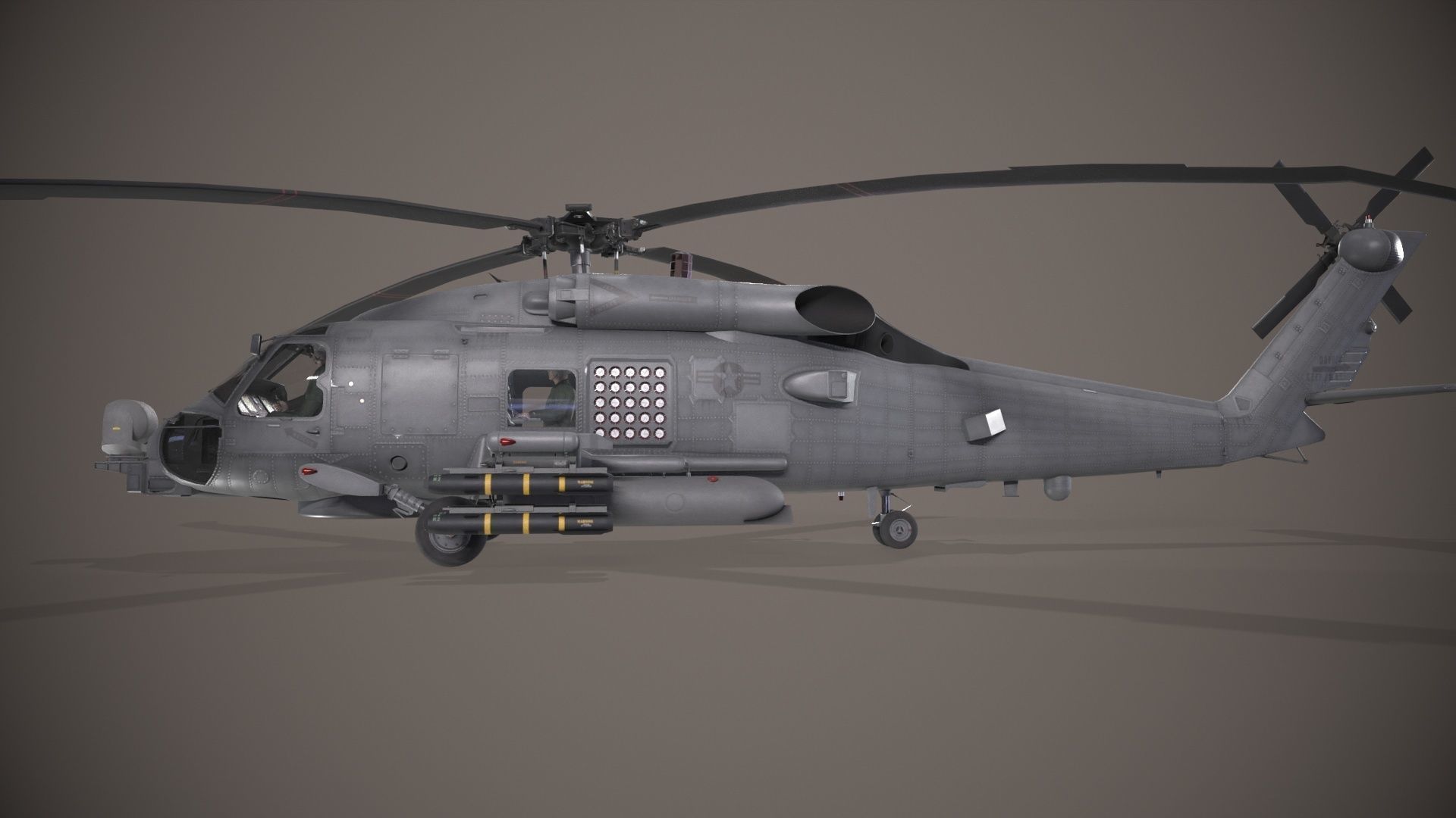 Sikorsky MH-60R Sea Hawk Complex Animation Low-poly 3D model_3