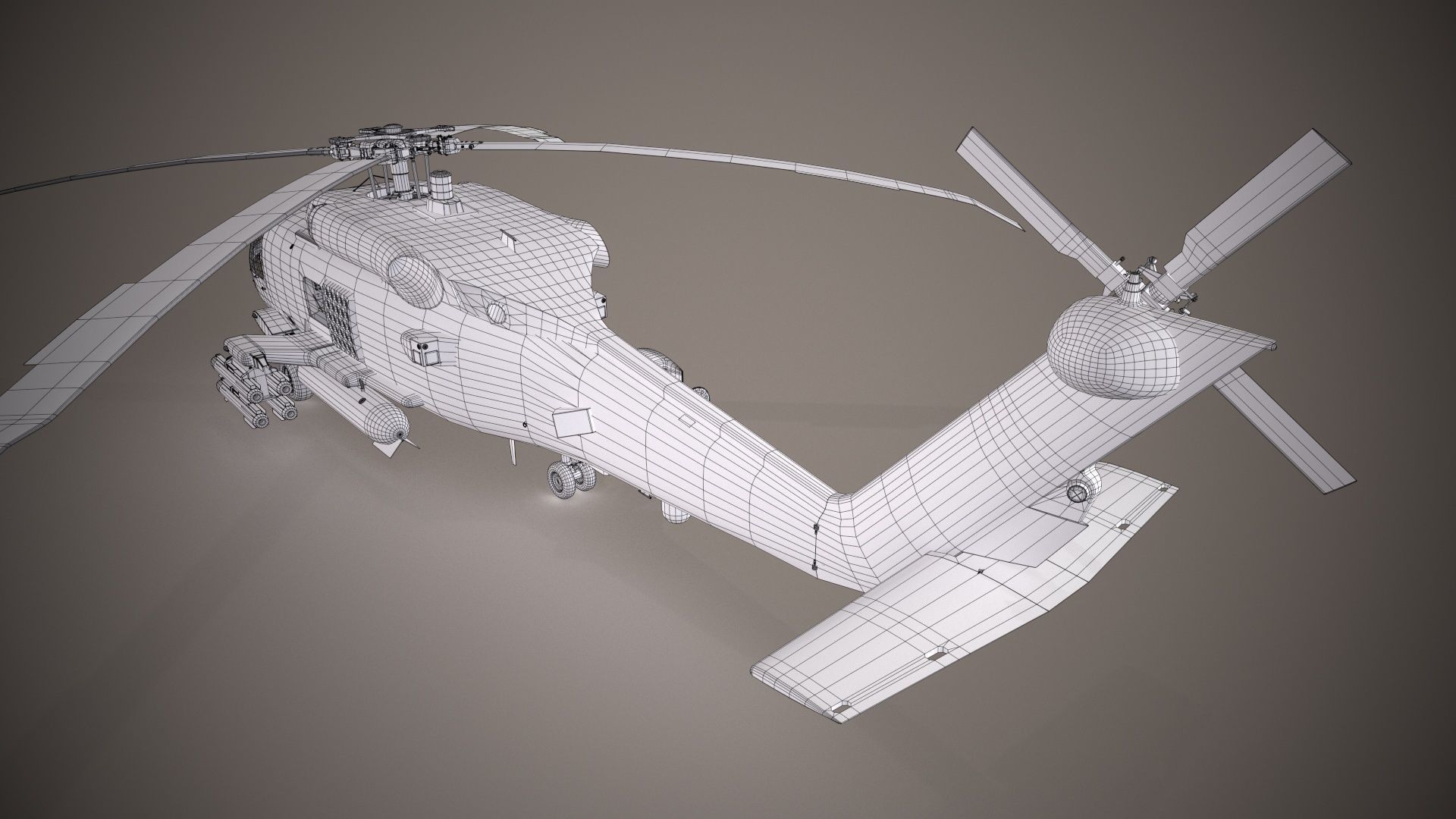 Sikorsky MH-60R Sea Hawk Complex Animation Low-poly 3D model_24