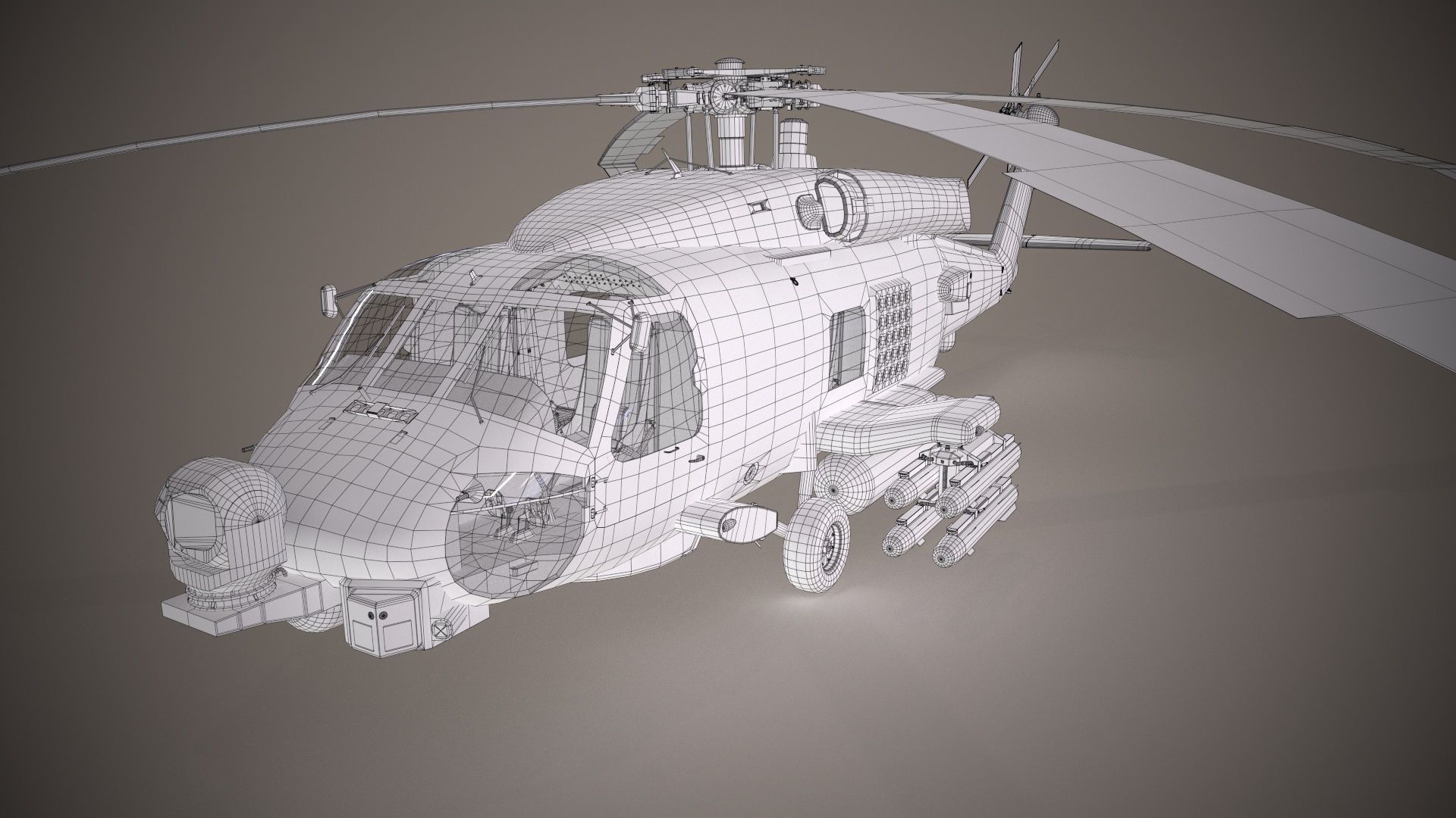 Sikorsky MH-60R Sea Hawk Complex Animation Low-poly 3D model_23