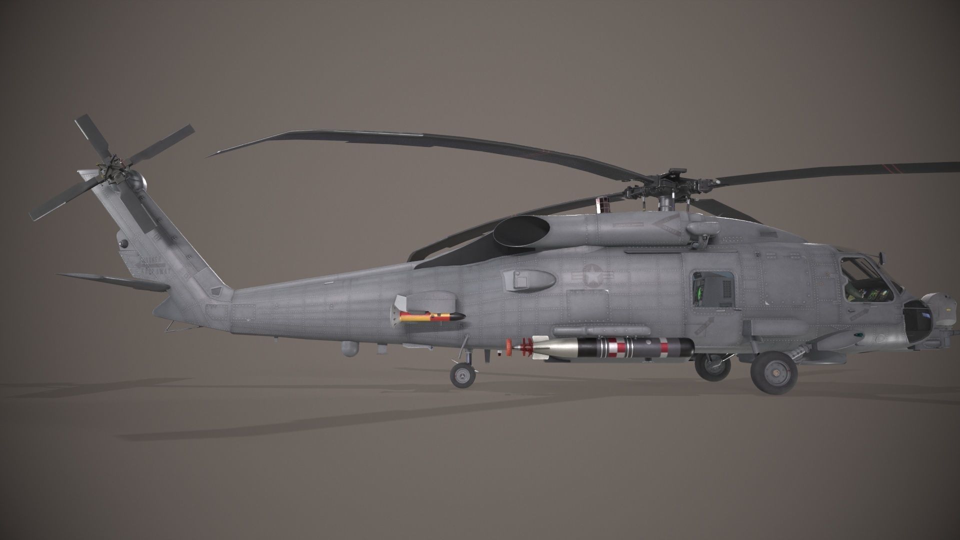 Sikorsky MH-60R Sea Hawk Complex Animation Low-poly 3D model_5