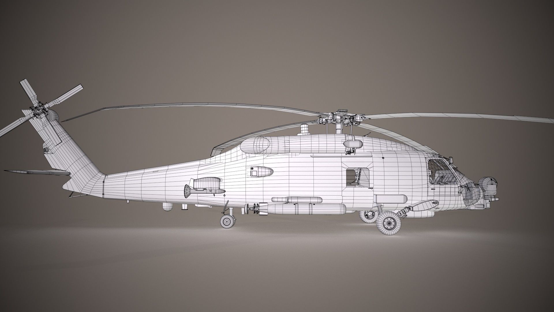 Sikorsky MH-60R Sea Hawk Complex Animation Low-poly 3D model_25