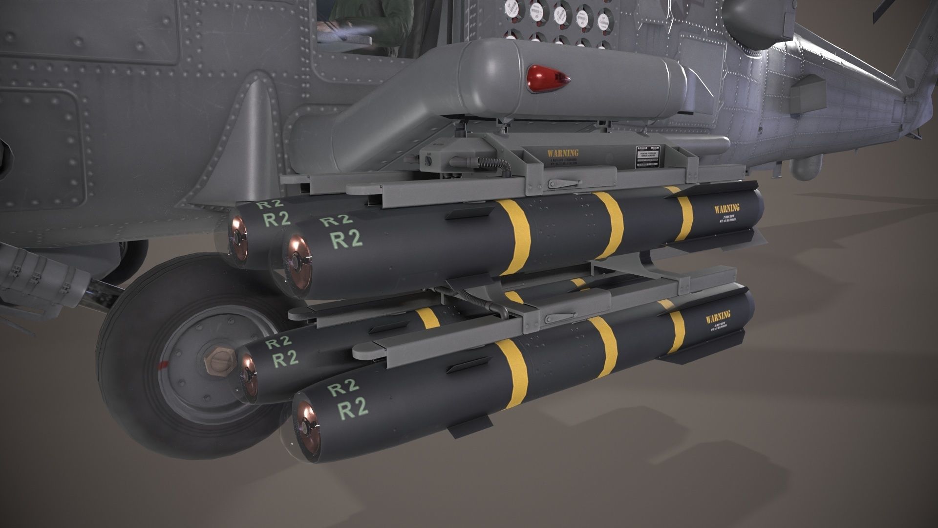 Sikorsky MH-60R Sea Hawk Complex Animation Low-poly 3D model_11