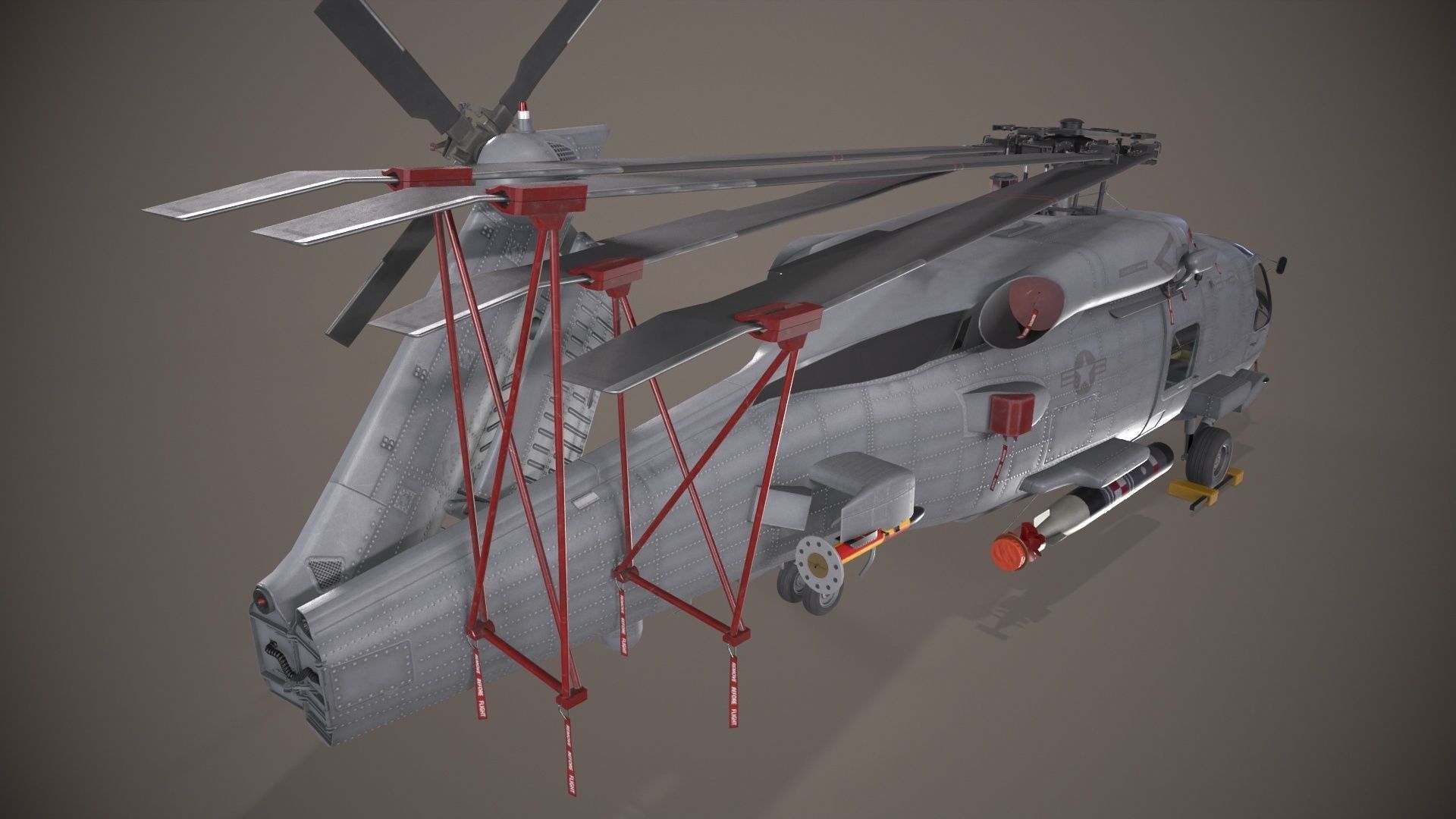 Sikorsky MH-60R Sea Hawk Complex Animation Low-poly 3D model_18