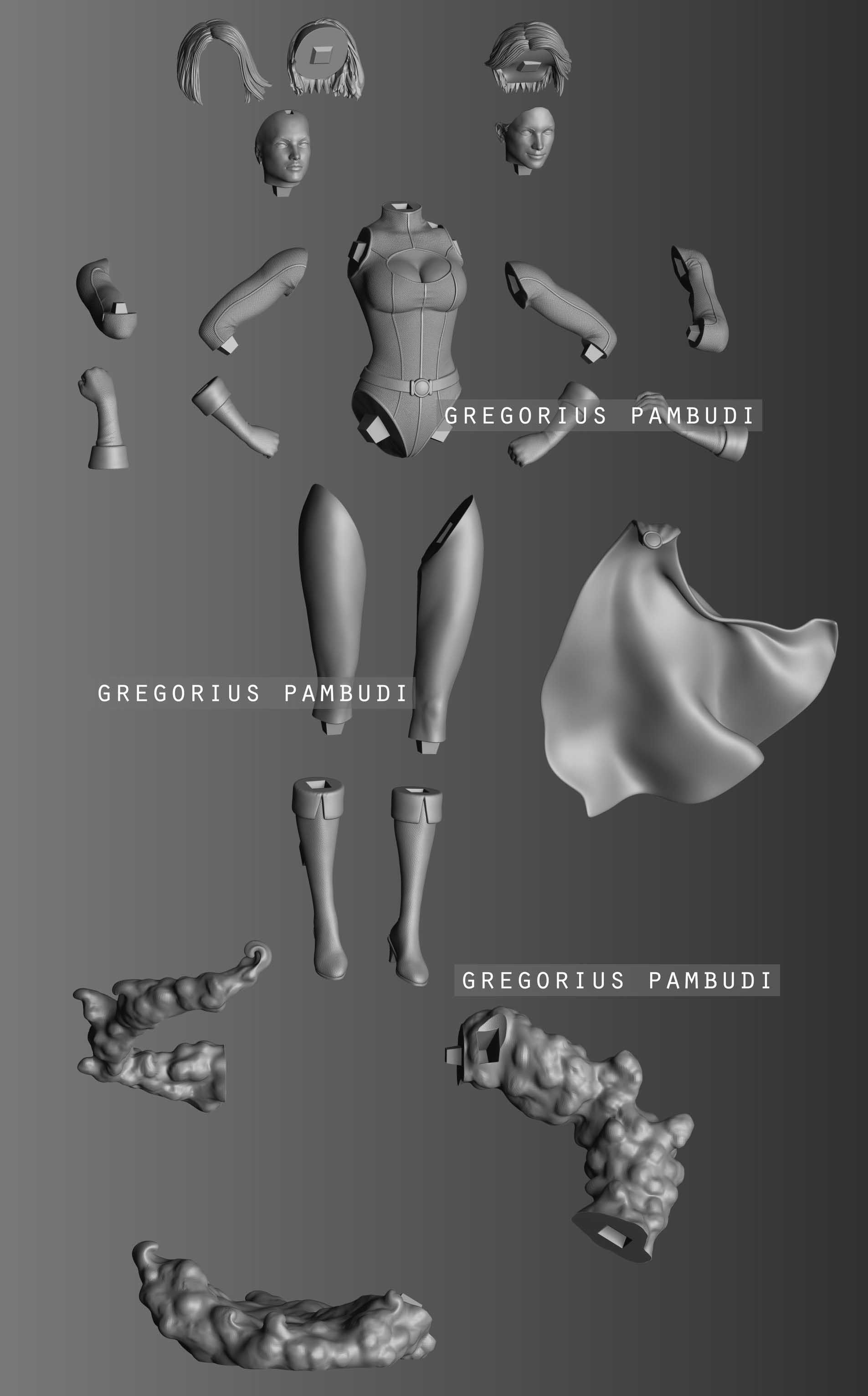 Power Girl Fan Art Statue 3d Printable 3D print model_2