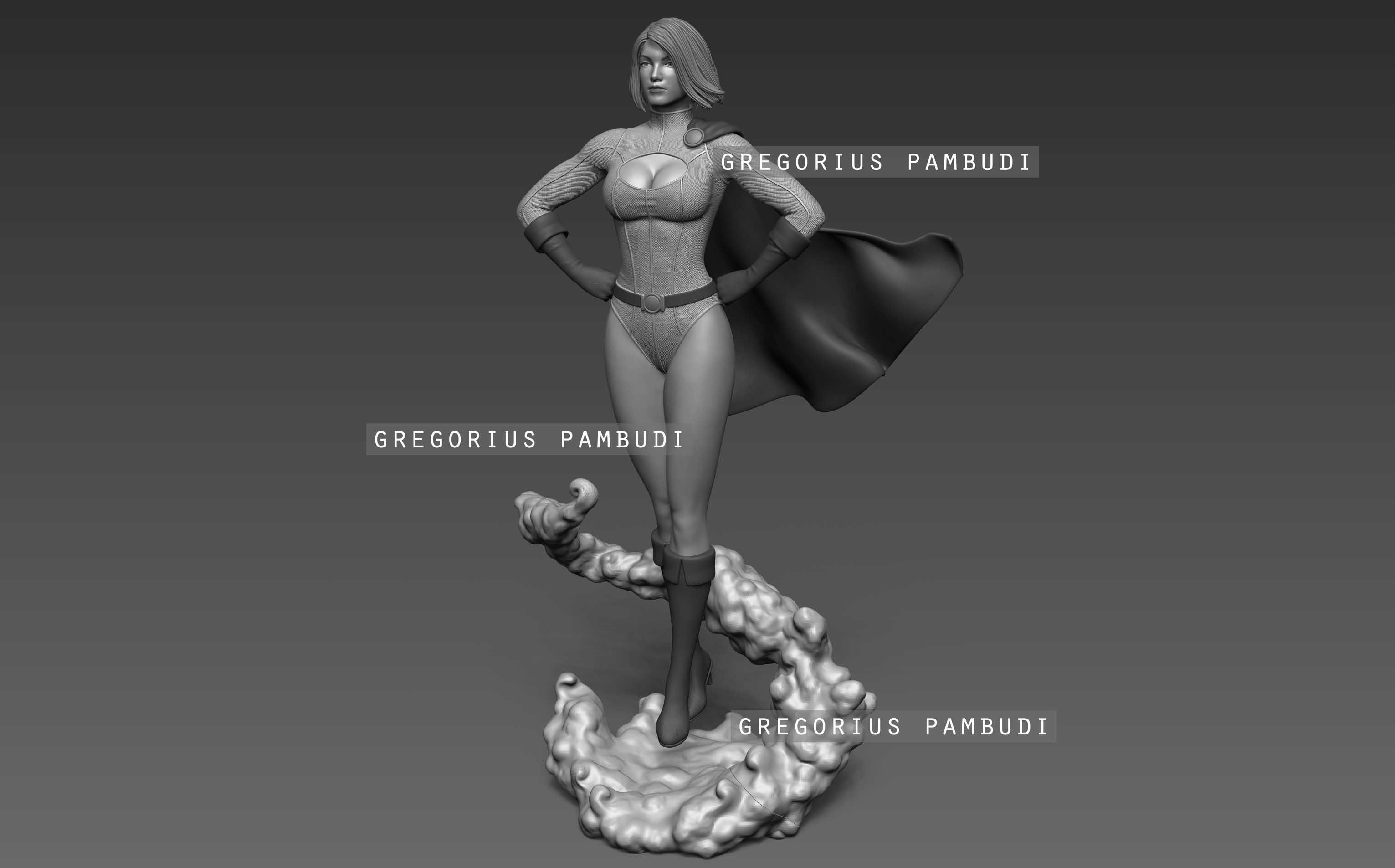 Power Girl Fan Art Statue 3d Printable 3D print model_3