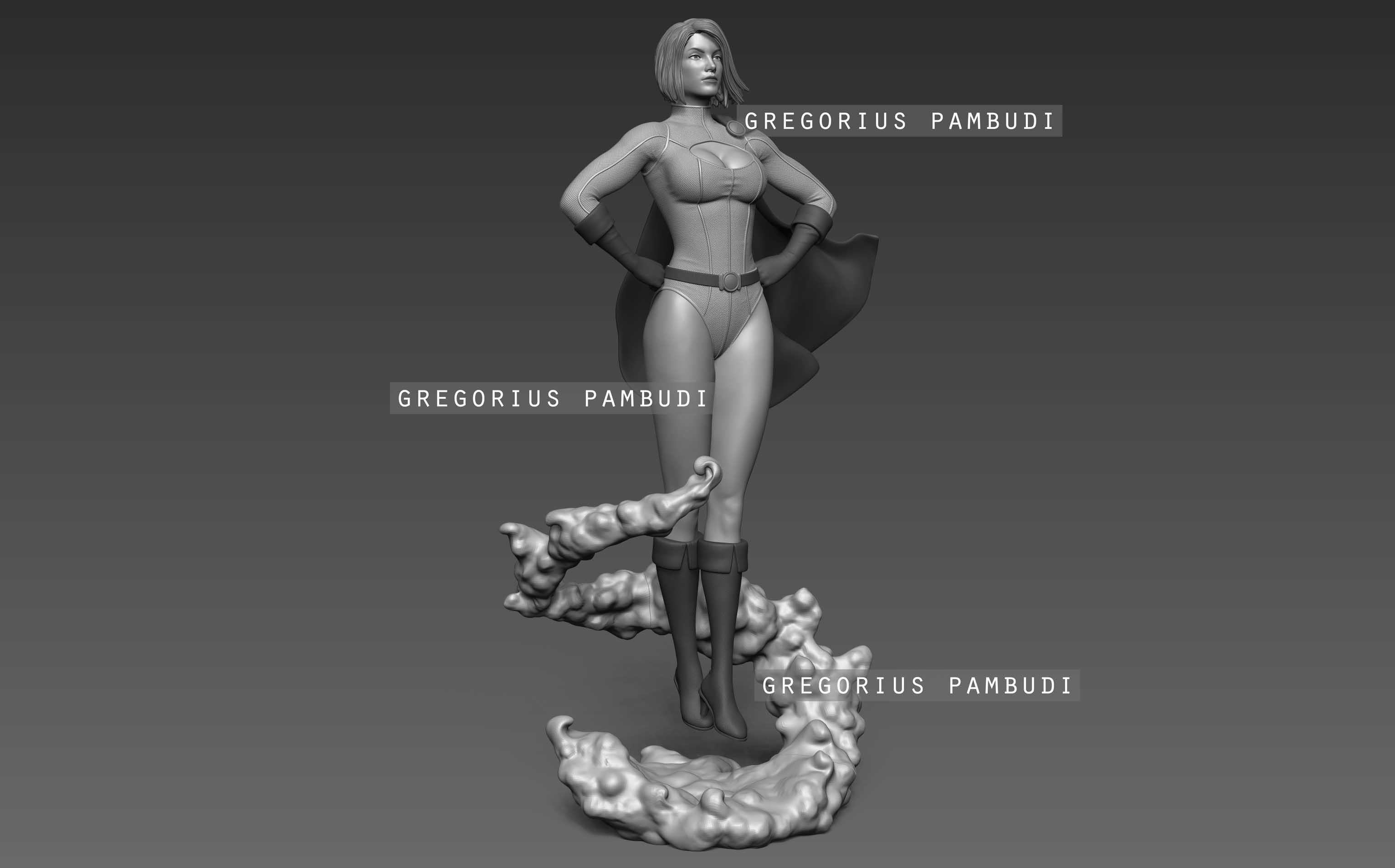 Power Girl Fan Art Statue 3d Printable 3D print model_23