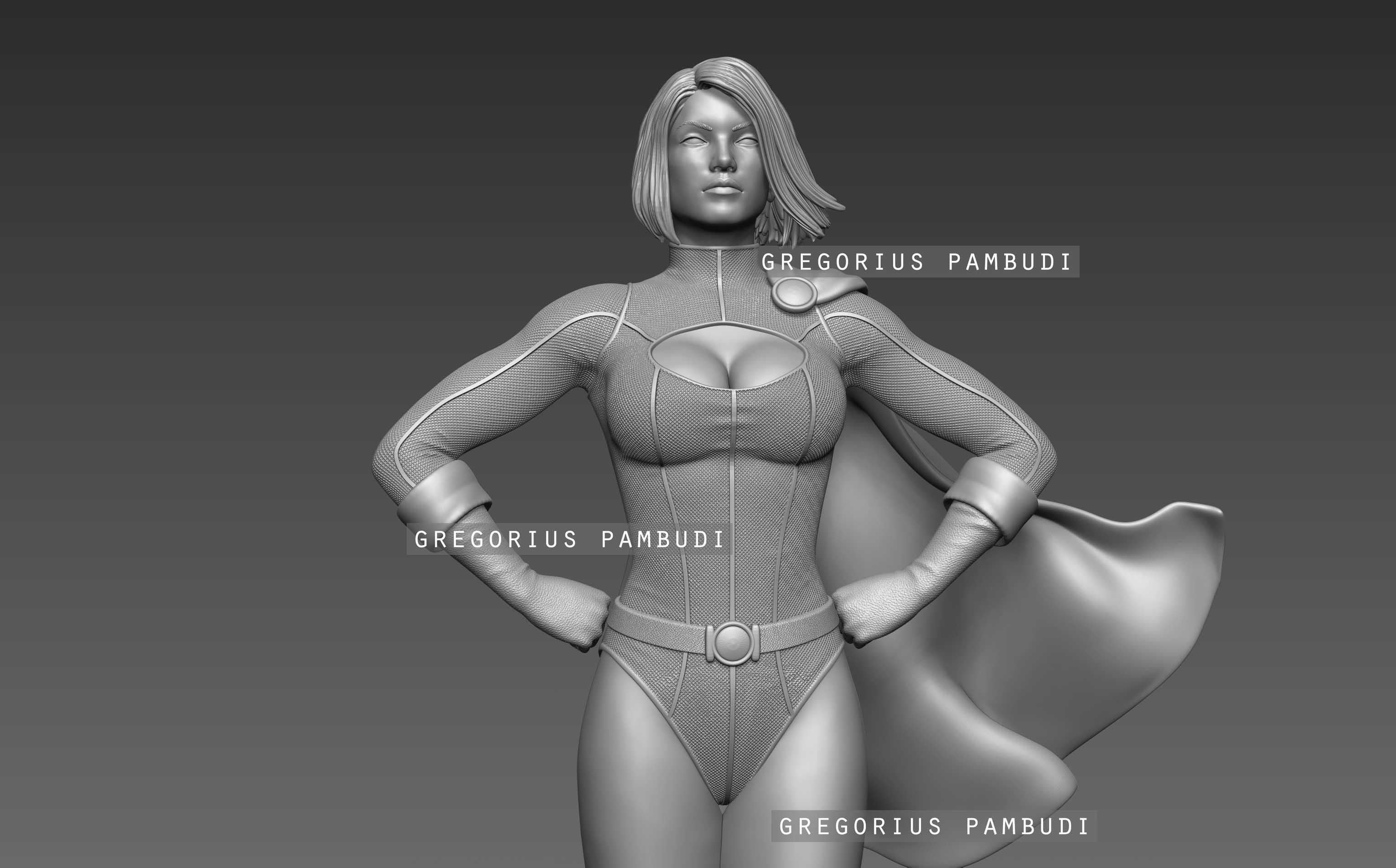 Power Girl Fan Art Statue 3d Printable 3D print model_25
