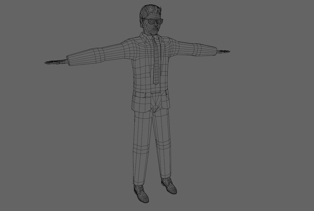 Man in Suit - Bodyguard Animated - Seguranca de Terno Low-poly 3D model_20
