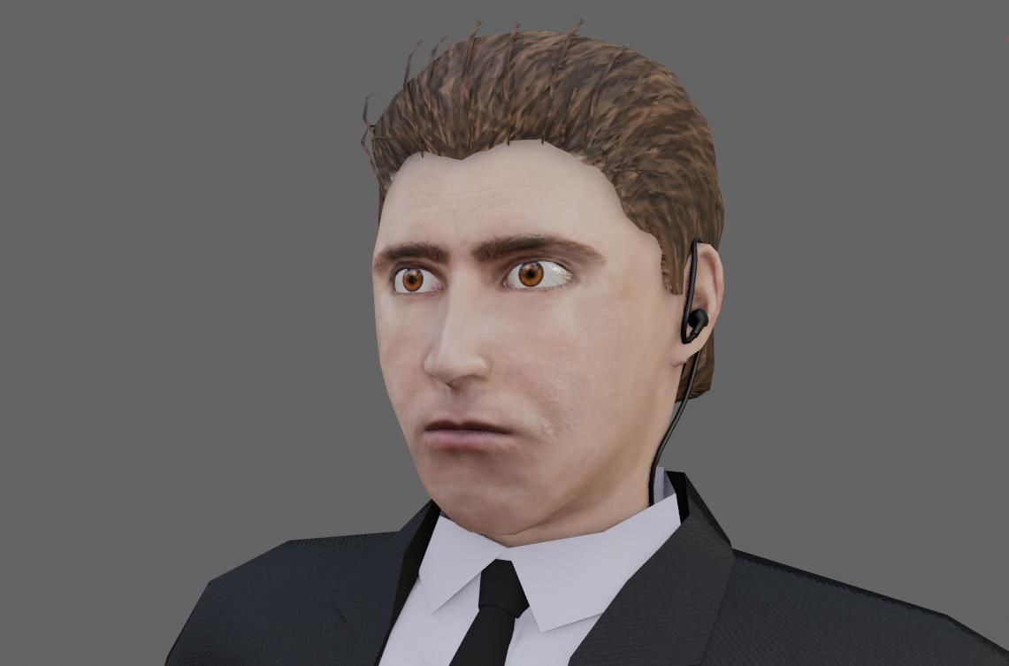 Man in Suit - Bodyguard Animated - Seguranca de Terno Low-poly 3D model_11
