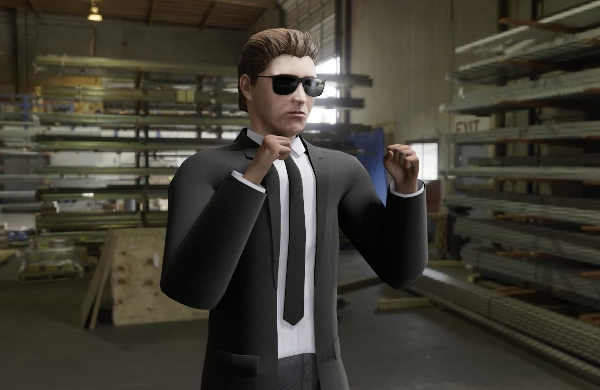 Man in Suit - Bodyguard Animated - Seguranca de Terno Low-poly 3D model_3