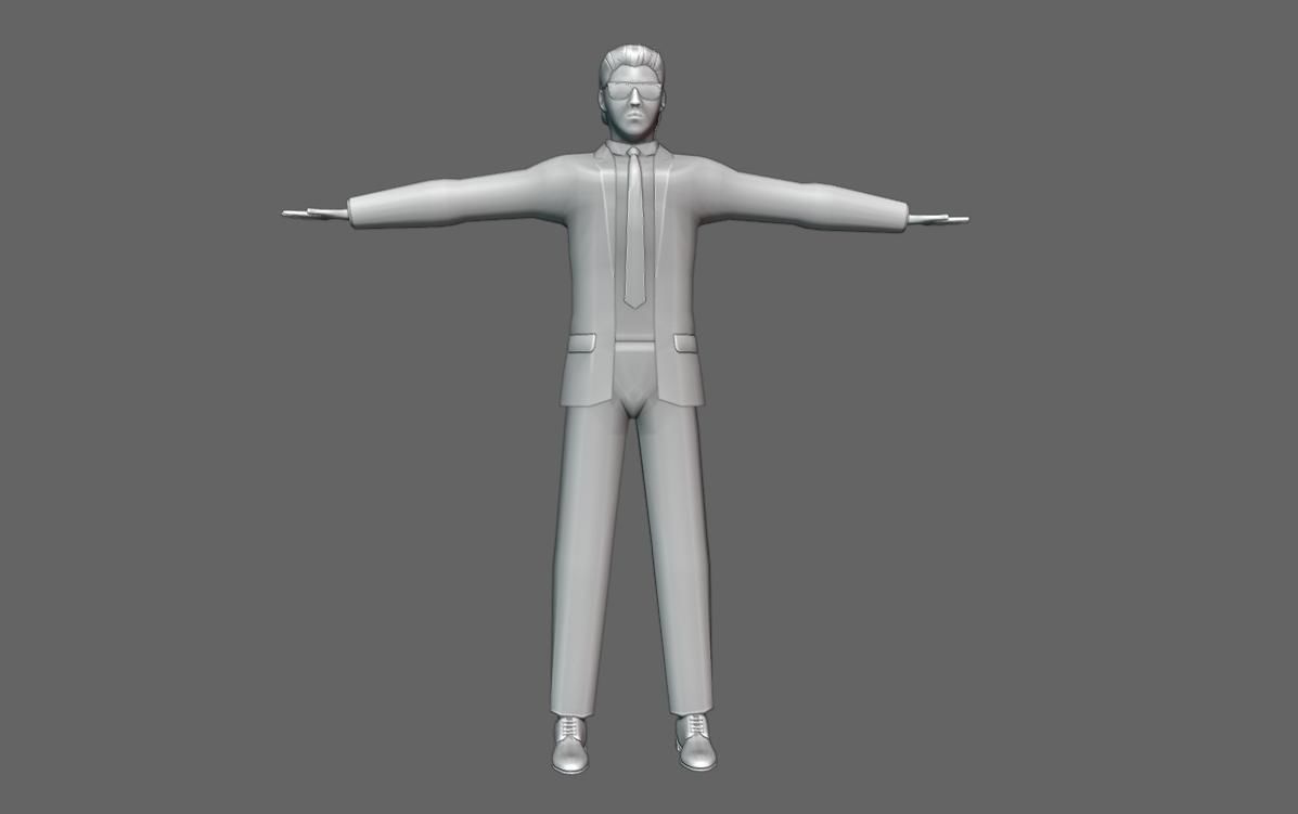 Man in Suit - Bodyguard Animated - Seguranca de Terno Low-poly 3D model_18