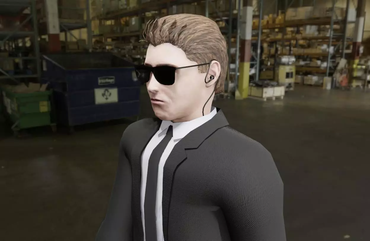 Man in Suit - Bodyguard Animated - Seguranca de Terno Low-poly 3D model_0