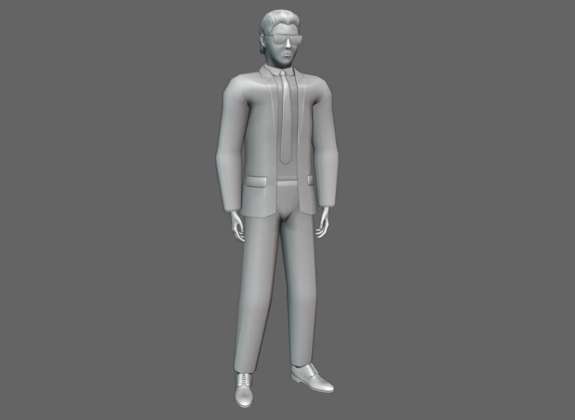 Man in Suit - Bodyguard Animated - Seguranca de Terno Low-poly 3D model_16