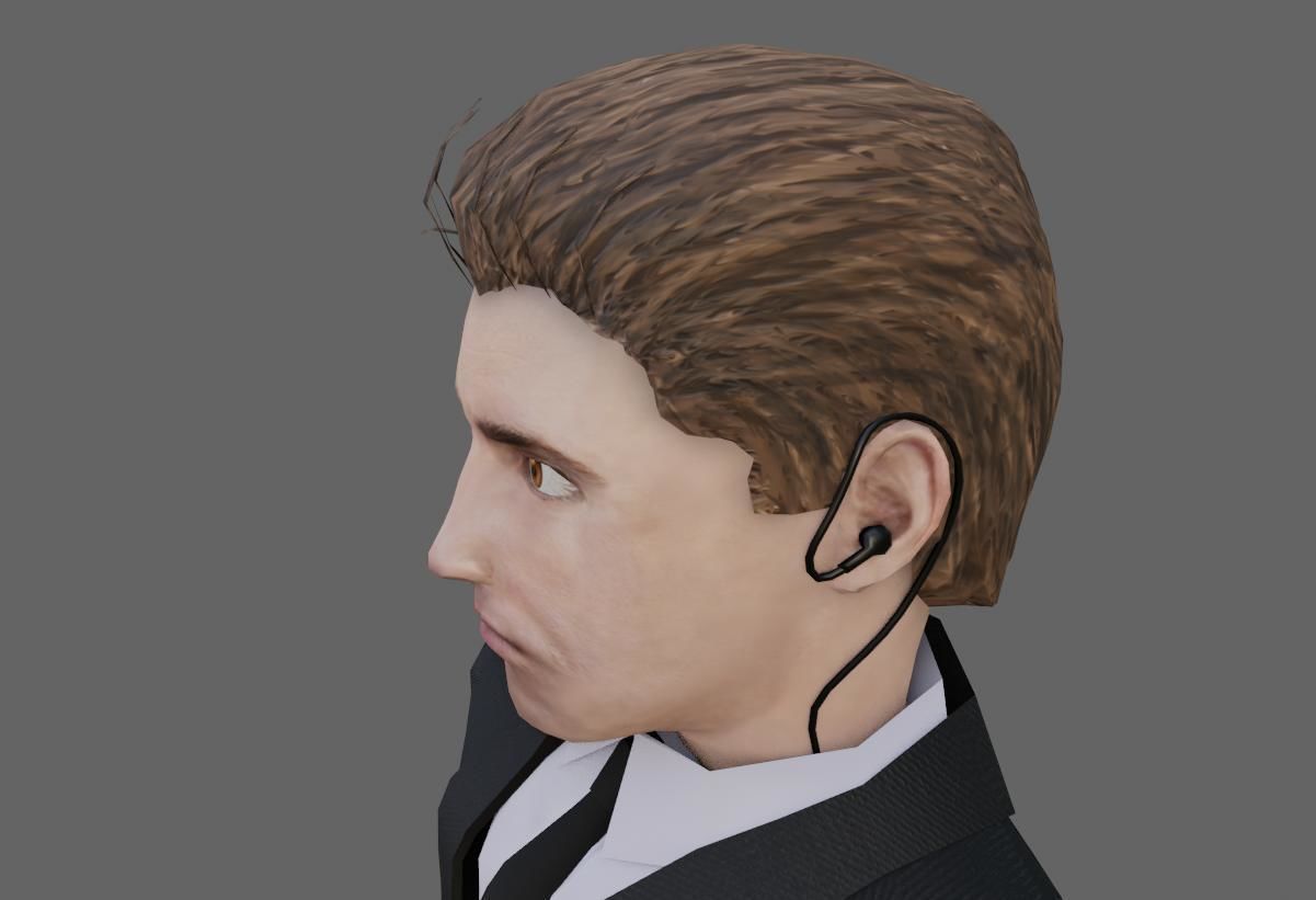 Man in Suit - Bodyguard Animated - Seguranca de Terno Low-poly 3D model_12