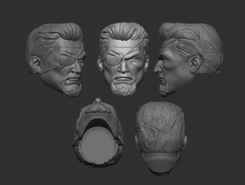 Slade - Headsculpt for Action Figures 3D print model_6