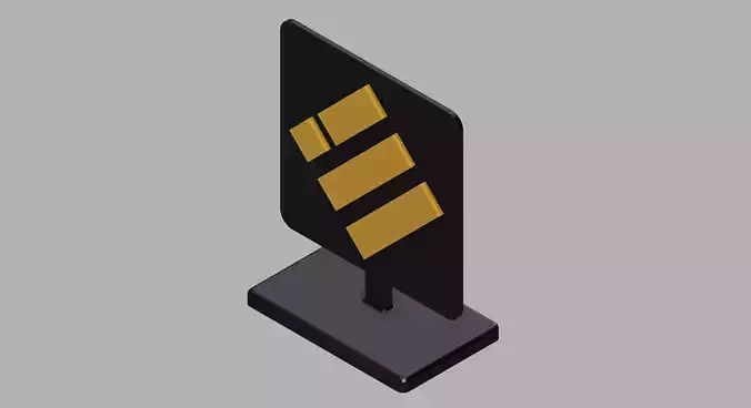 Binance USD Logo Stand 3D print model