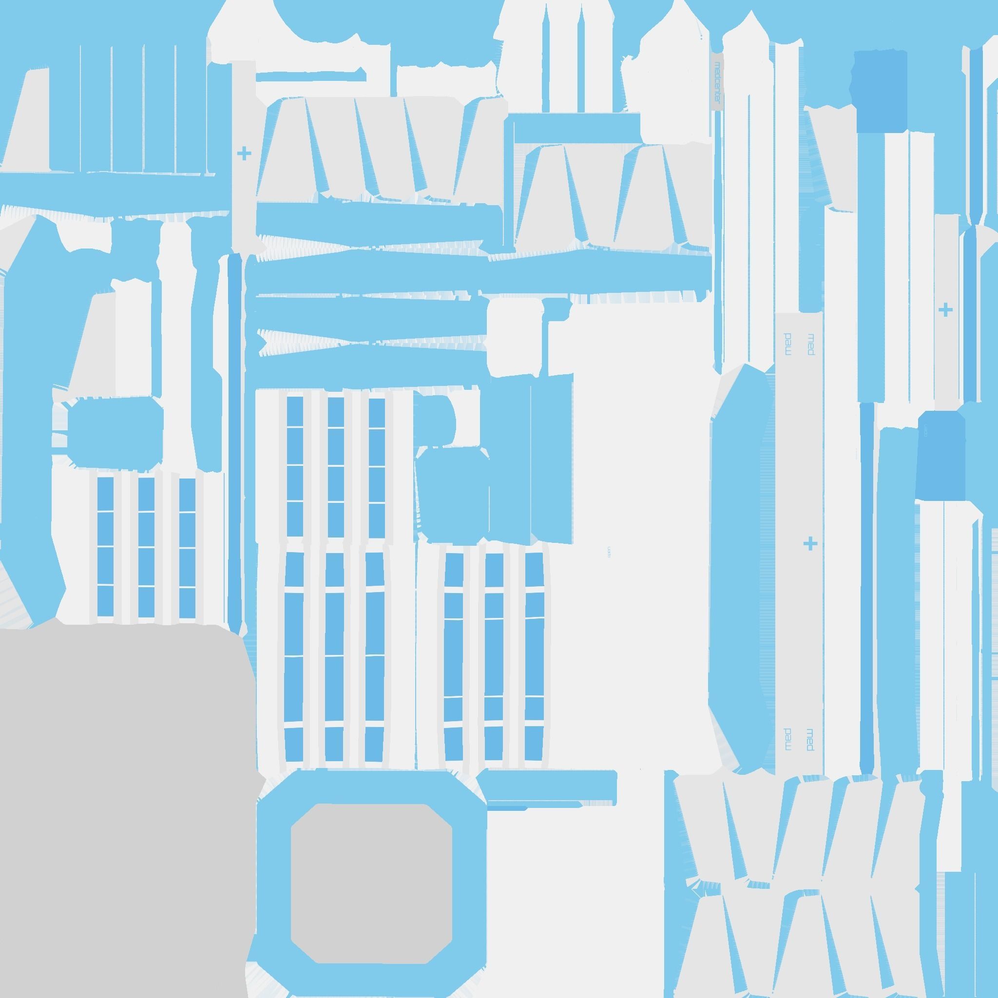 SciFi Hospital A01 White Blue - Sci Fi Exterior Design Low-poly 3D model_23