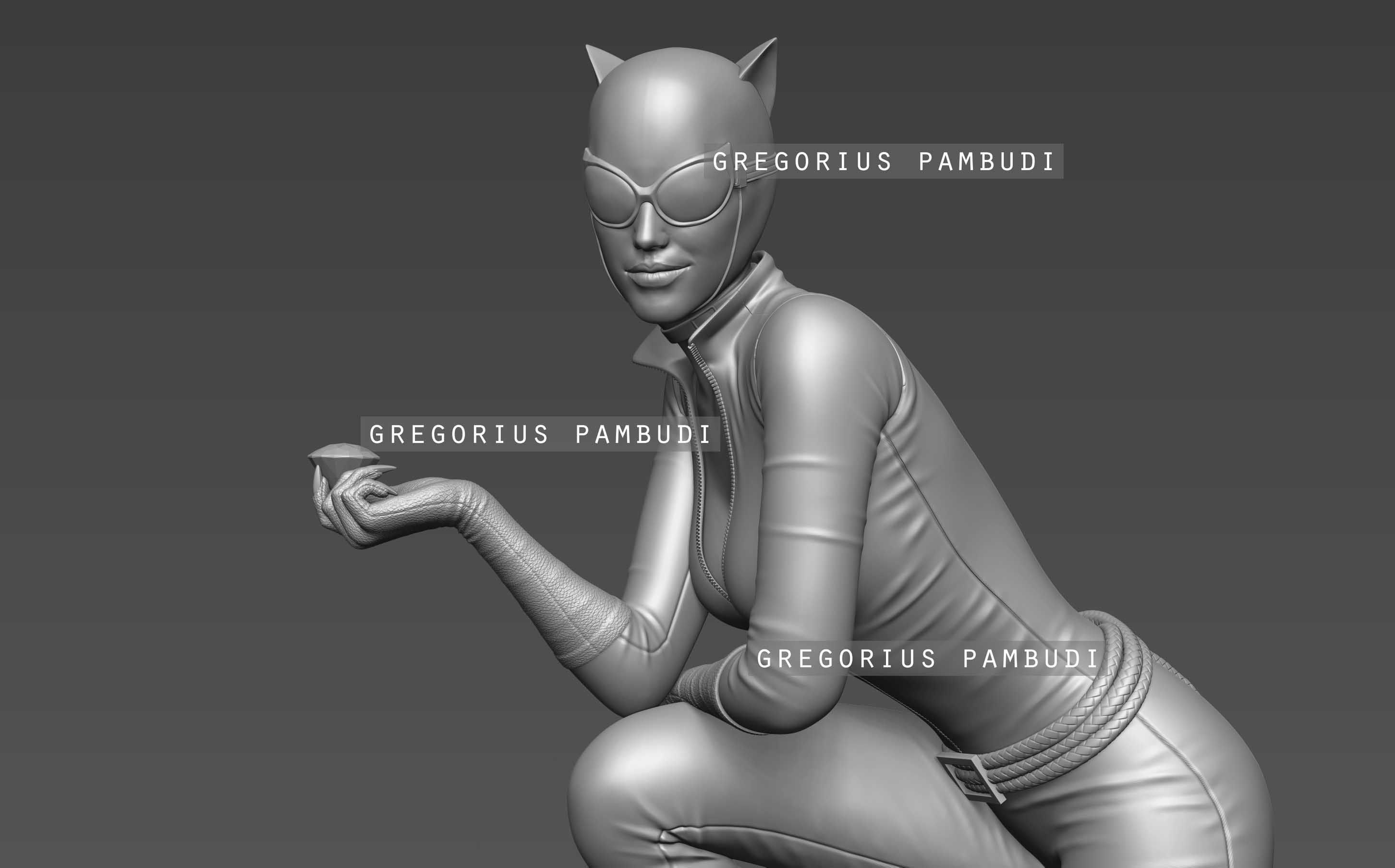 Catwoman Fan Art Statue 3d Printable 3D print model_26