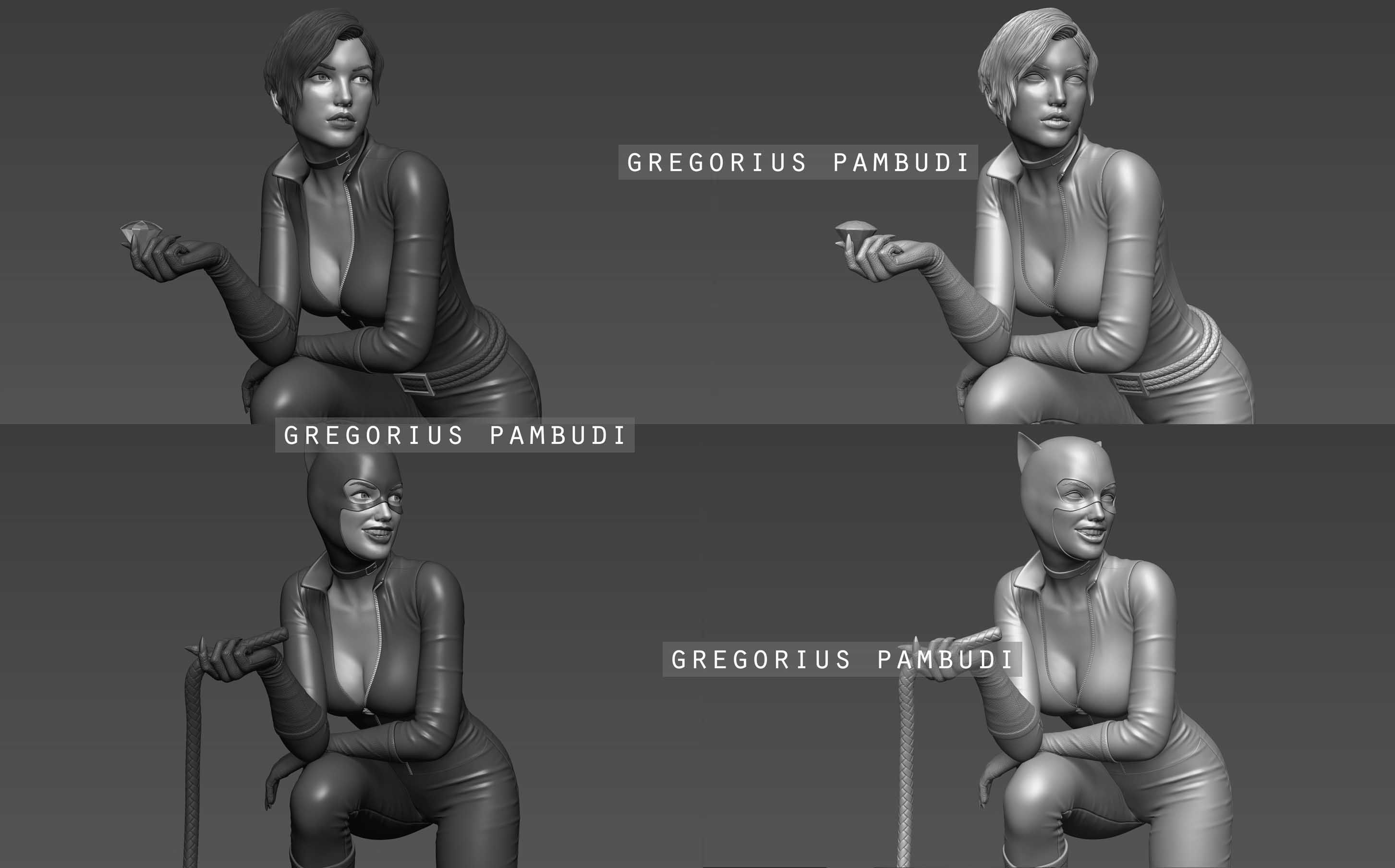 Catwoman Fan Art Statue 3d Printable 3D print model_36