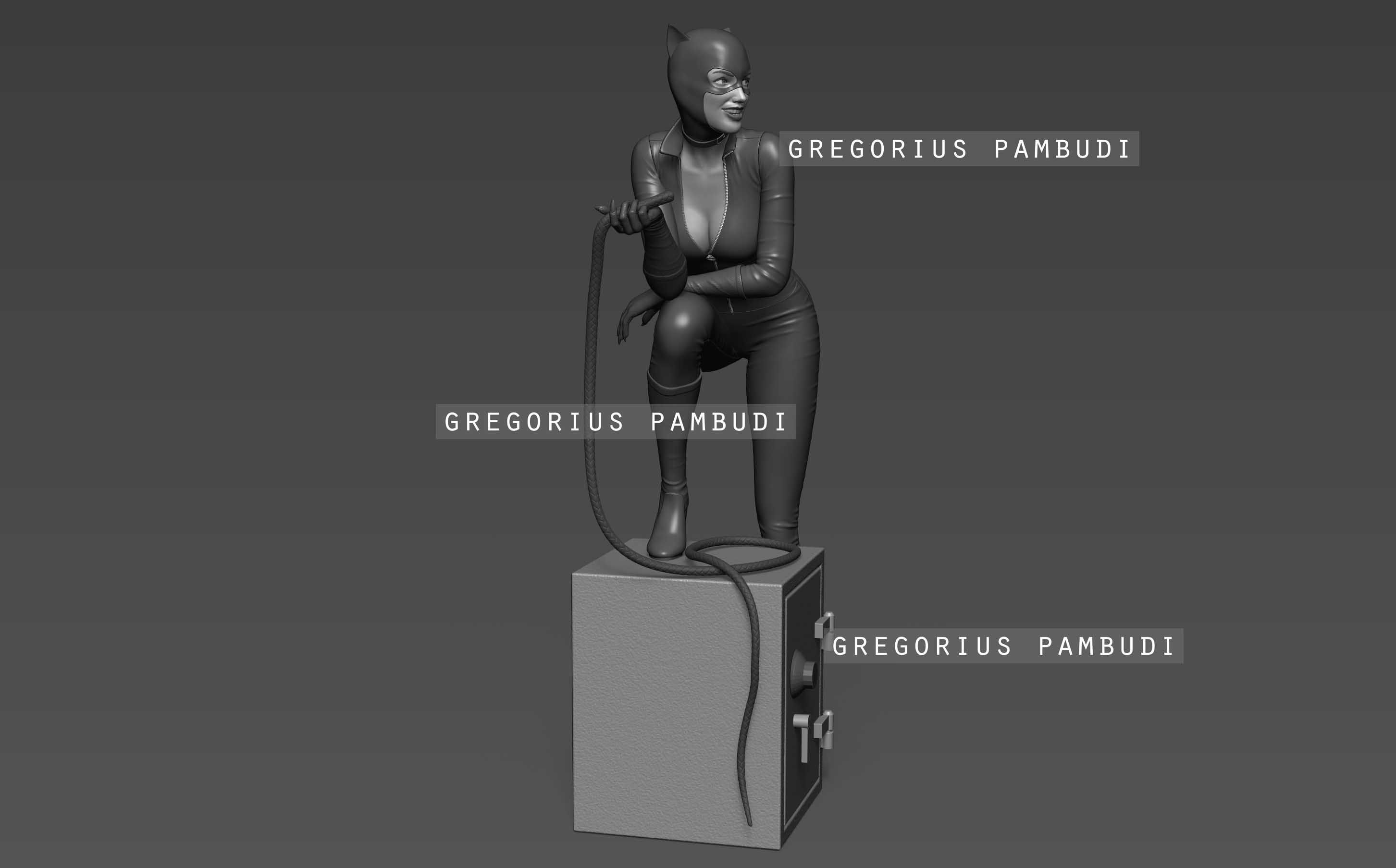 Catwoman Fan Art Statue 3d Printable 3D print model_31