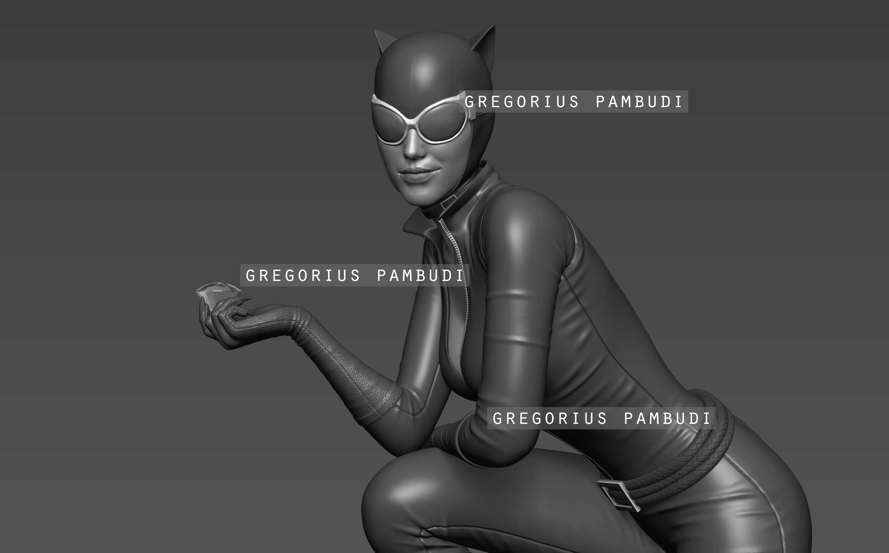 Catwoman Fan Art Statue 3d Printable 3D print model_25