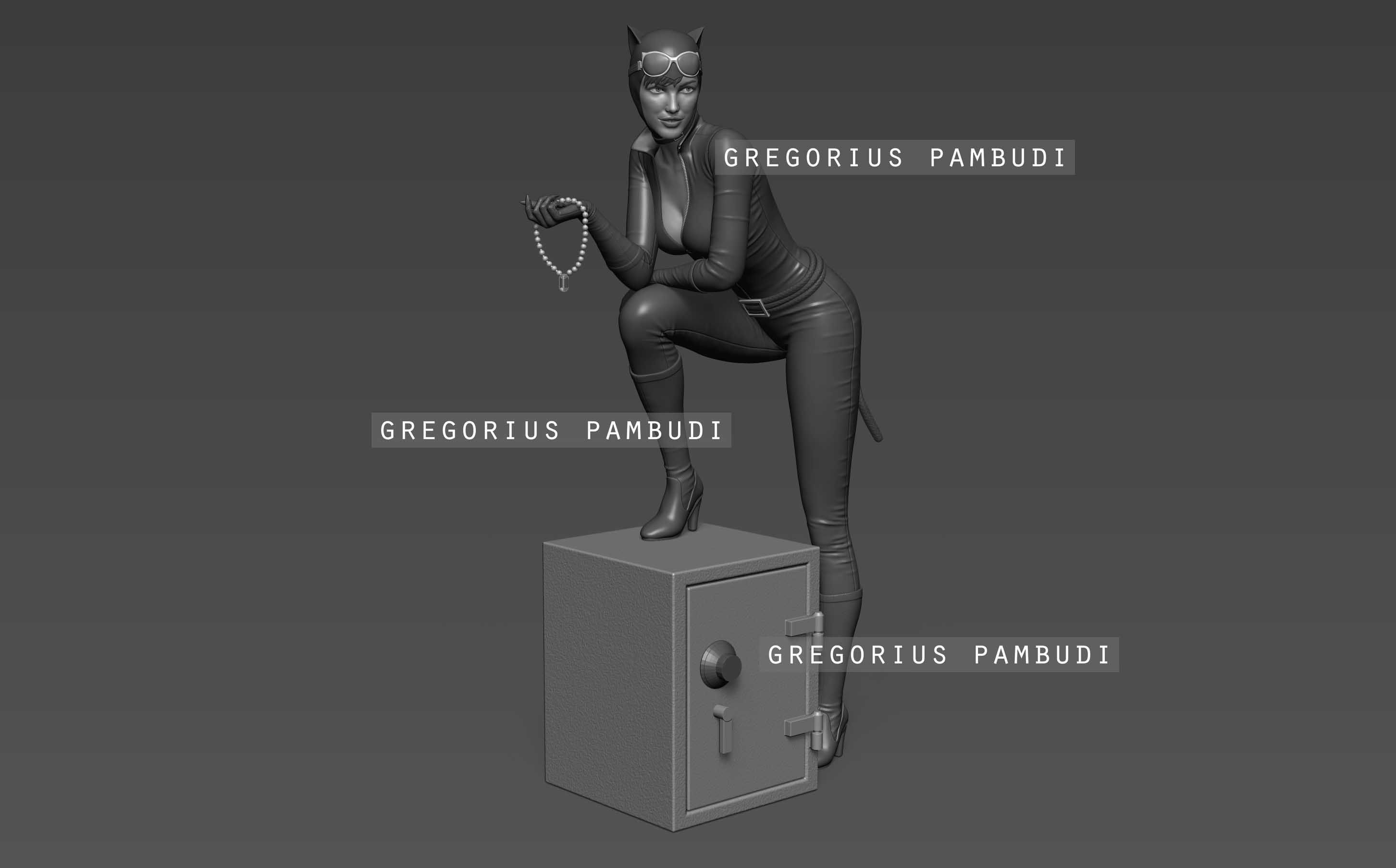 Catwoman Fan Art Statue 3d Printable 3D print model_3